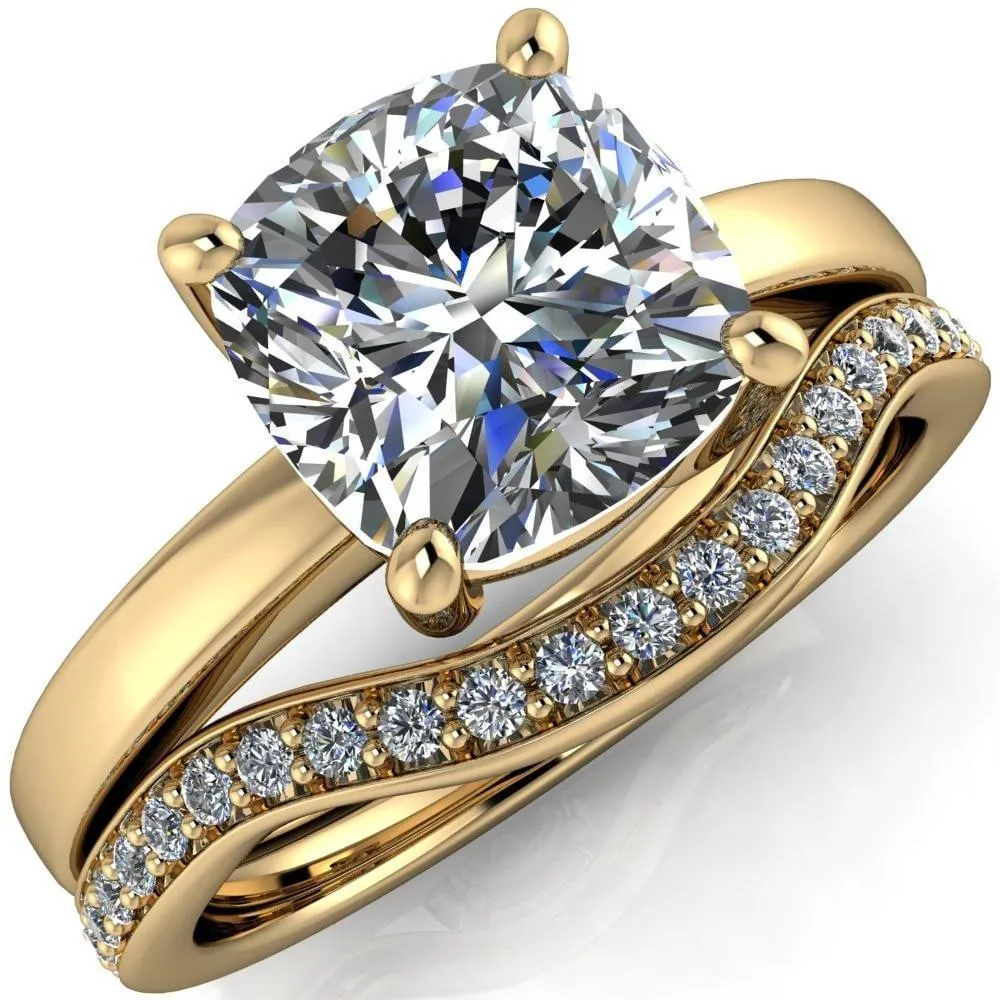 Keegan Cushion Center Stone 4 Prong Engagement Ring
