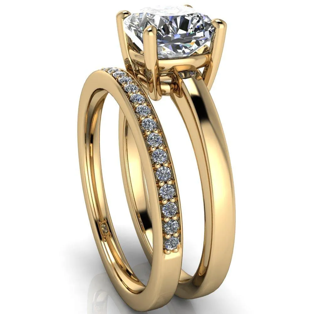 Keegan Cushion Center Stone 4 Prong Engagement Ring