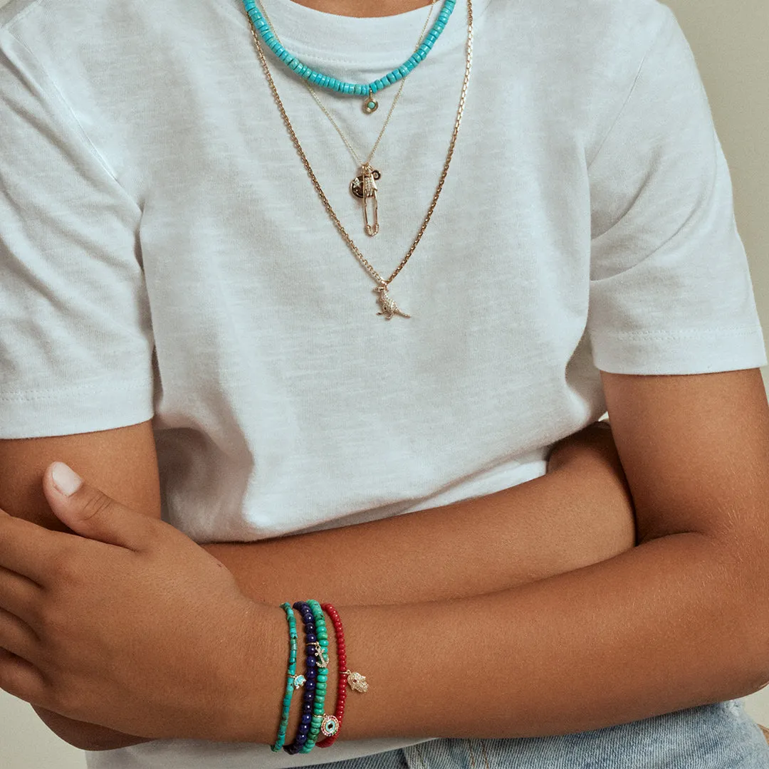 Kids Collection Gold & Rainbow Eye on Turquoise