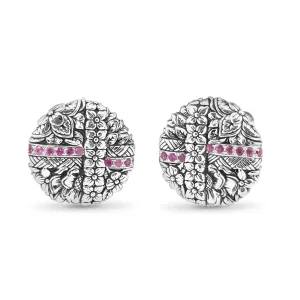 Kyoto Pink Sapphire 0.50ct Earrings In Sterling Silver