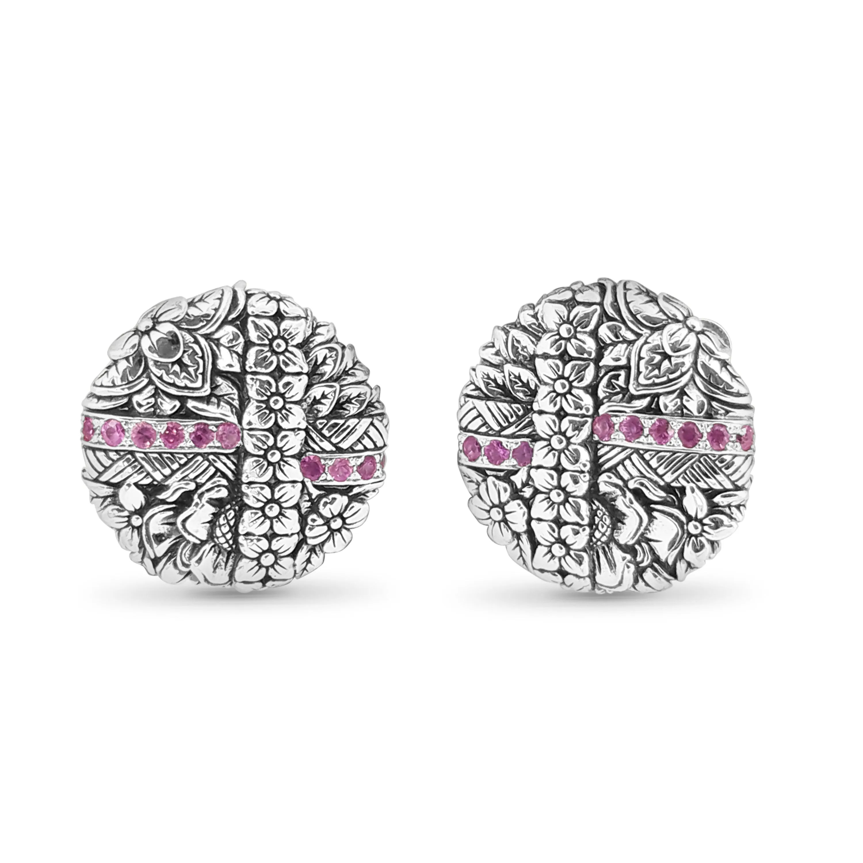 Kyoto Pink Sapphire 0.50ct Earrings In Sterling Silver