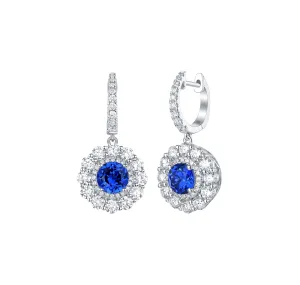 Lab Grown Diamond 4.53ctw Halo Drop Dangle Earrings <br> E-01914BSA