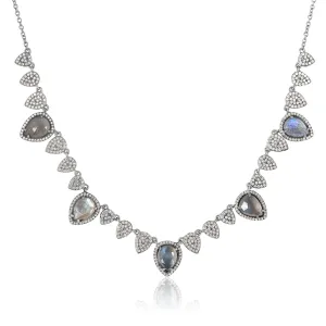 labradorite luxe | pear collar