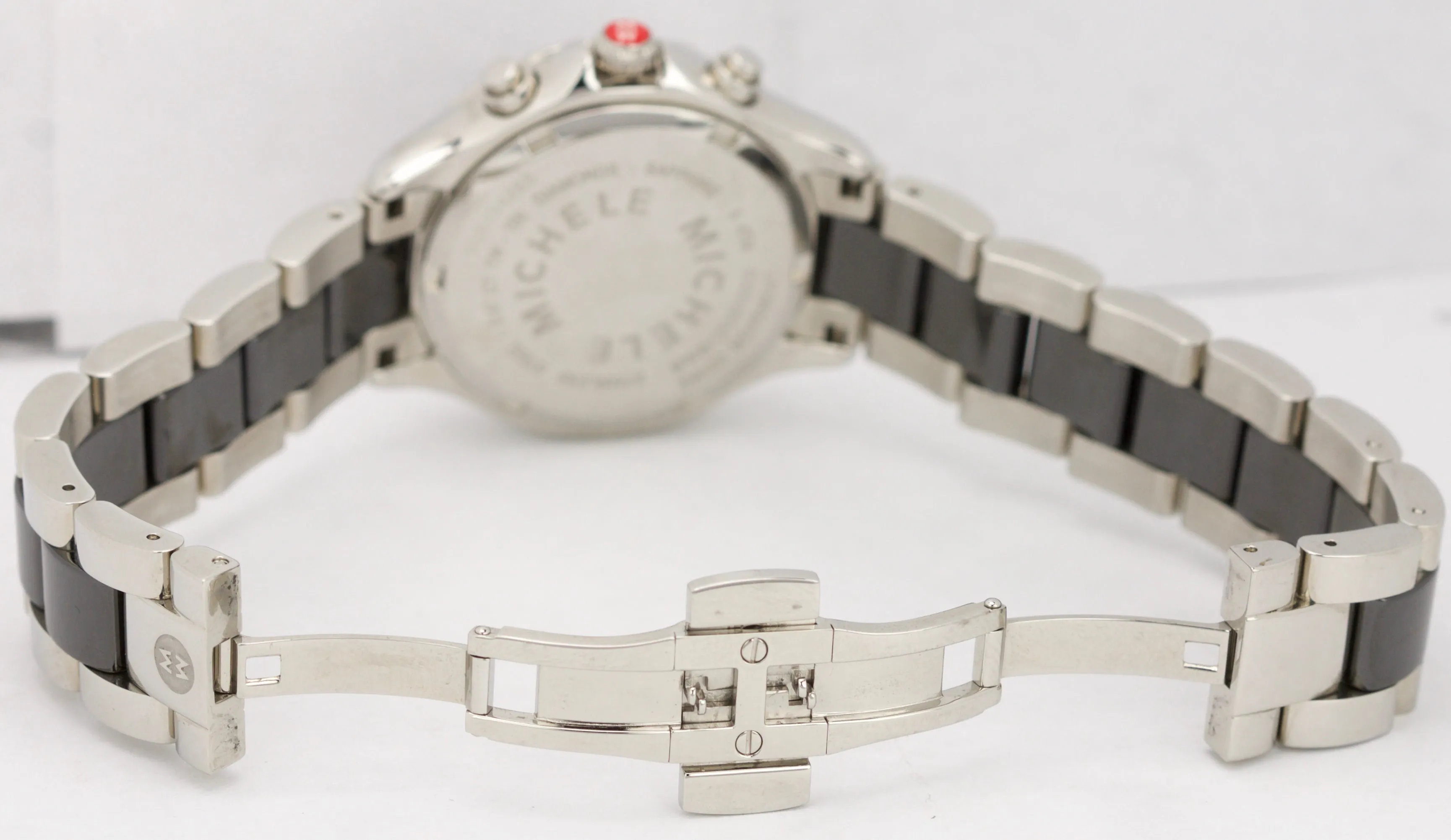 Ladies Michele Tahitian Diamond Ceramic 35mm Chronograph Watch MWW12C000003