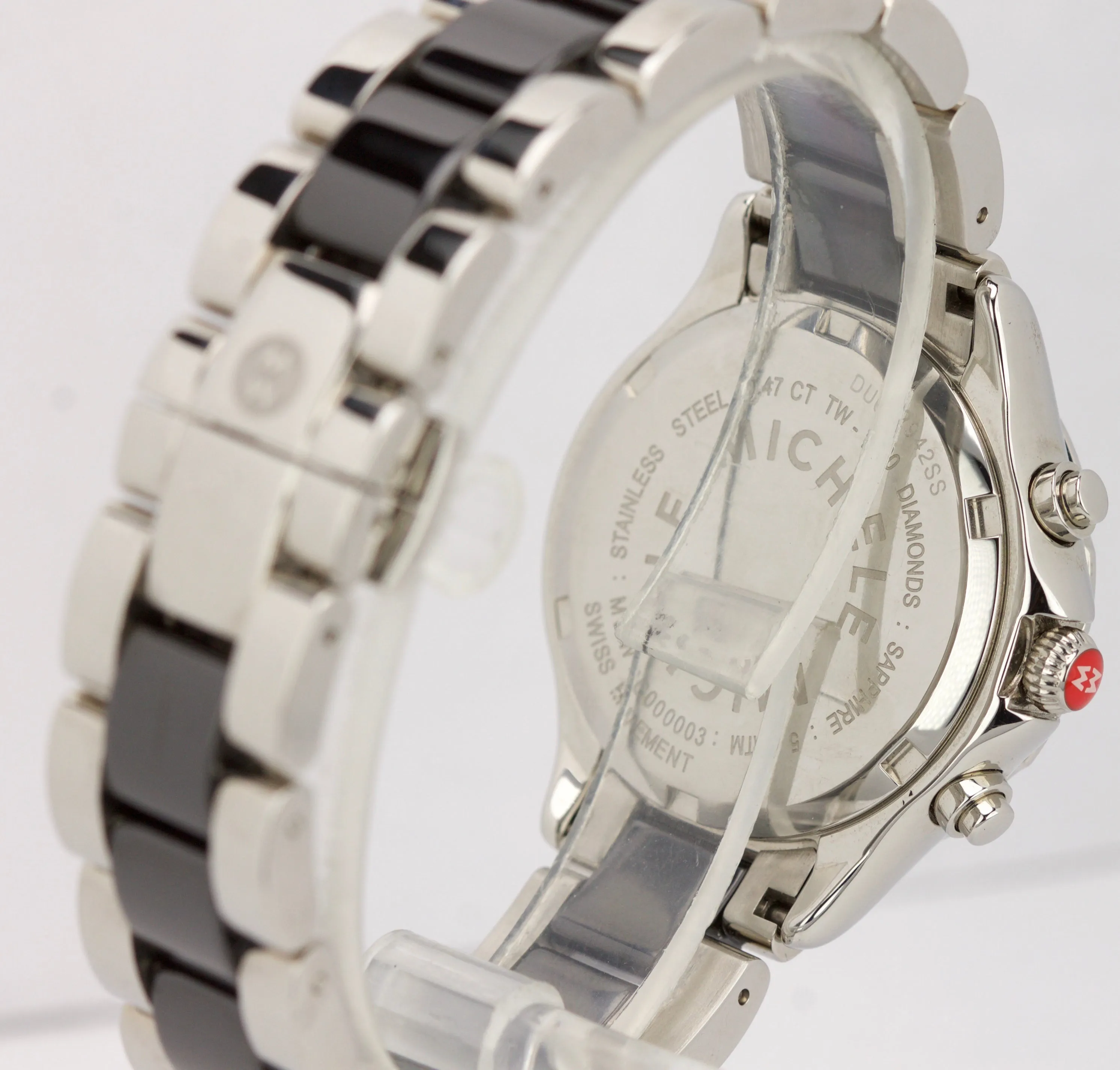 Ladies Michele Tahitian Diamond Ceramic 35mm Chronograph Watch MWW12C000003