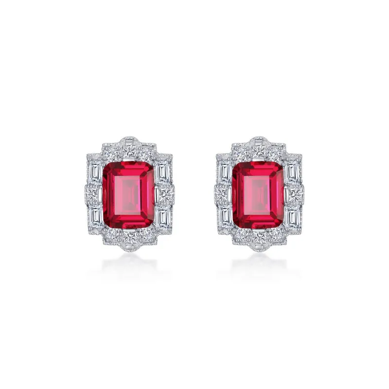 Lafonn Fancy Lab-Grown Sapphire Halo Stud Earrings