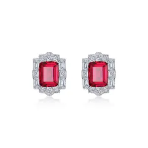 Lafonn Fancy Lab-Grown Sapphire Halo Stud Earrings