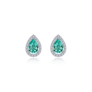 Lafonn Fancy Lab-Grown Sapphire Halo Stud Earrings