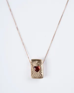 l’amour garnet necklace- gold