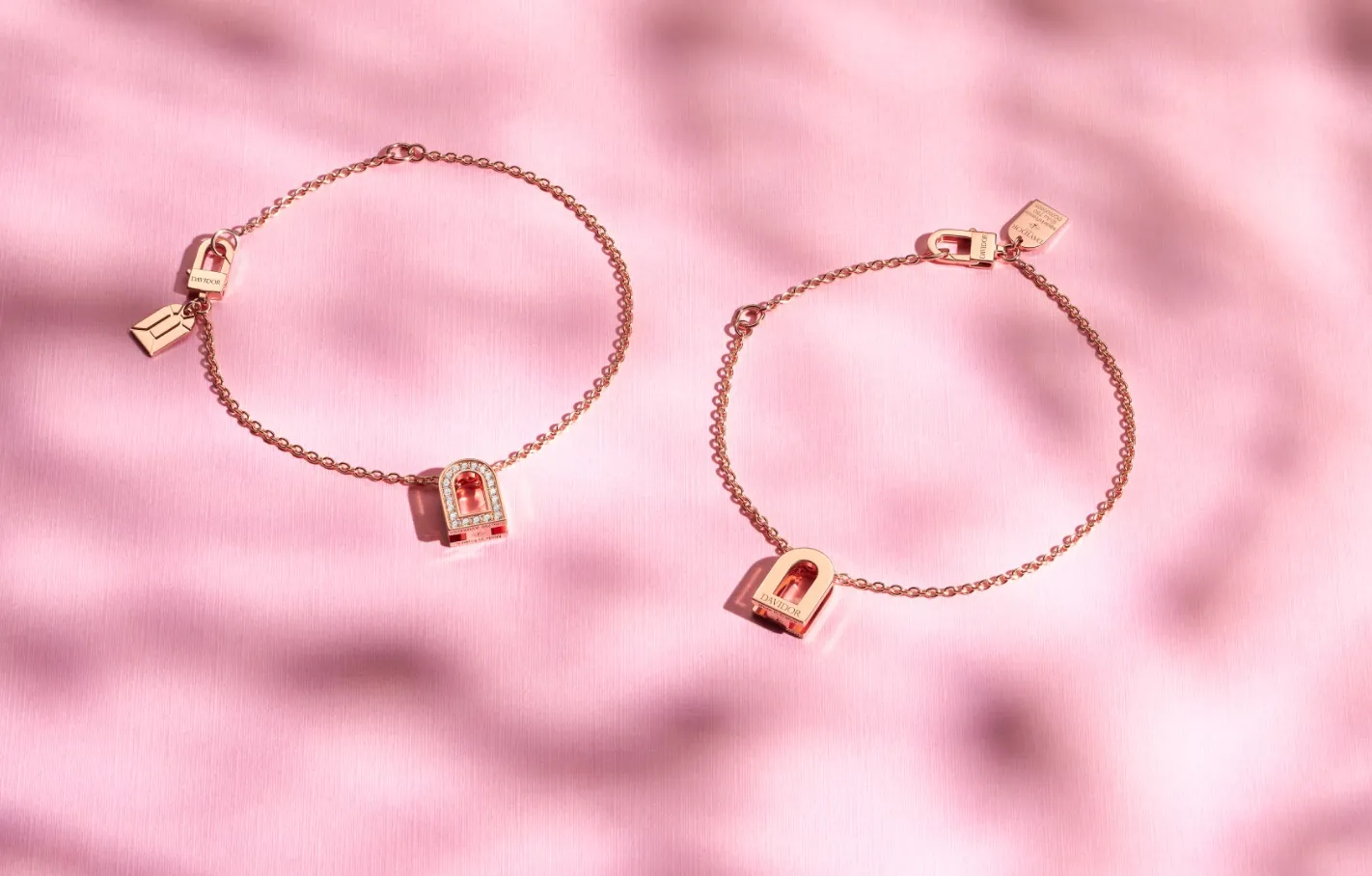 L'Arc Voyage Charm PM 18k Rose Gold Chain Bracelet