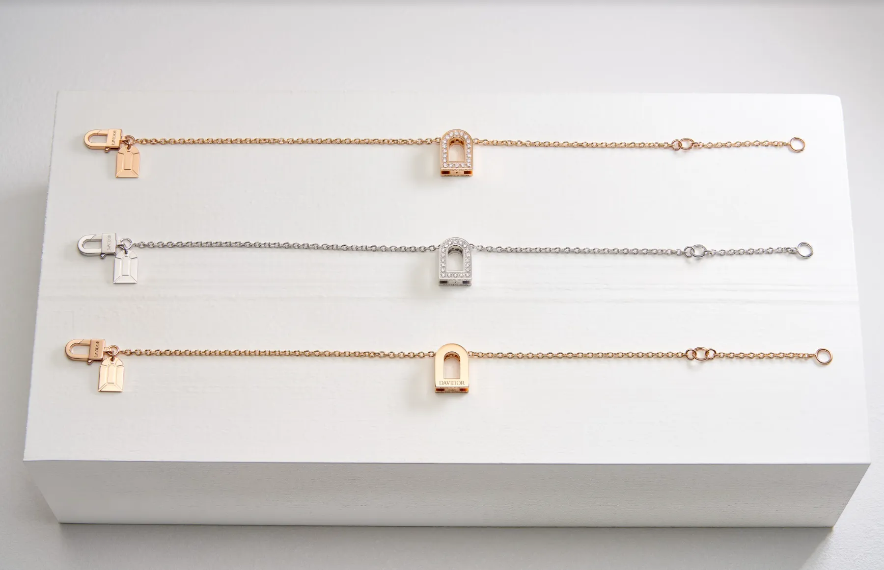 L'Arc Voyage Charm PM 18k Rose Gold Chain Bracelet