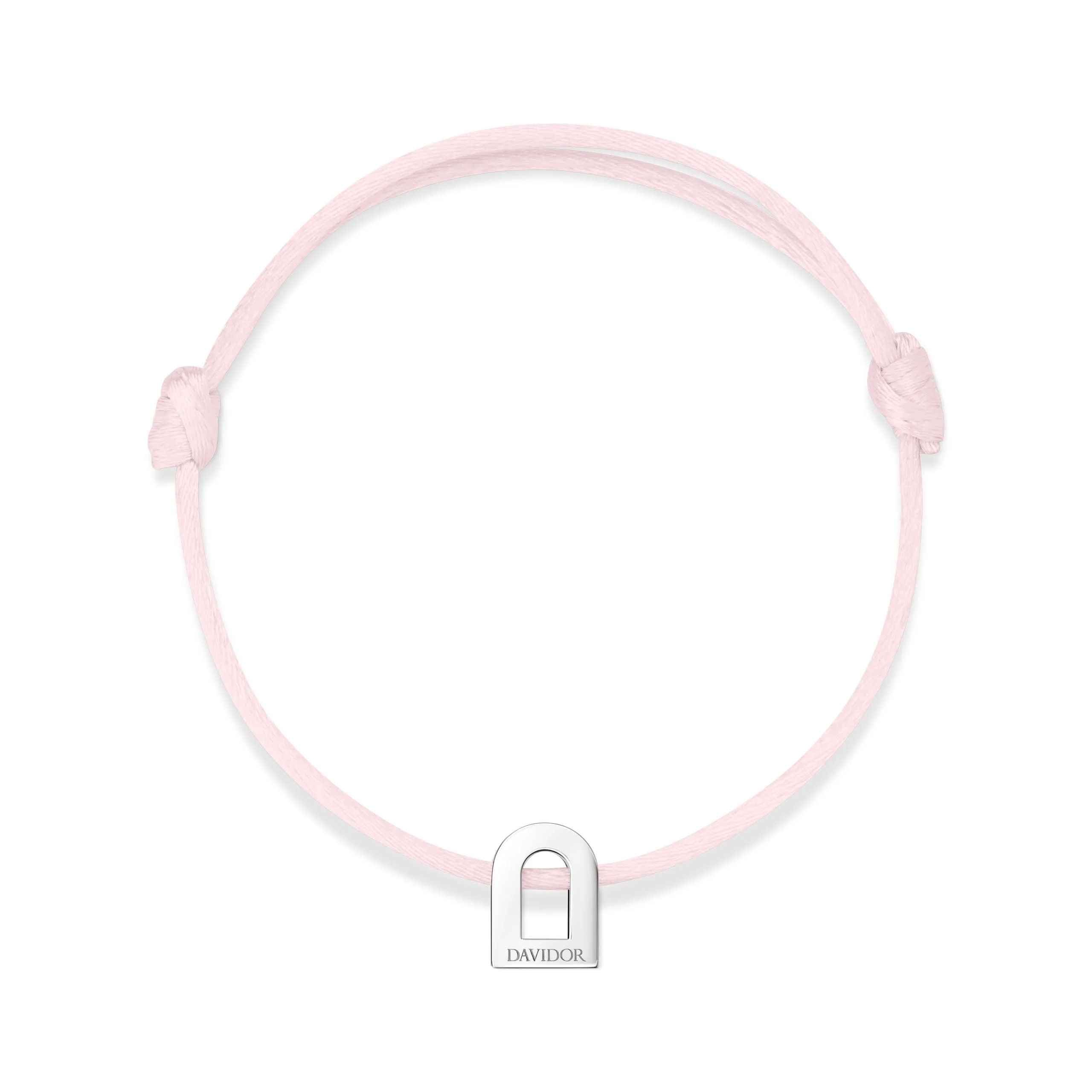 L'Arc Voyage Charm PM 18k White Gold Silk Cord Bracelet