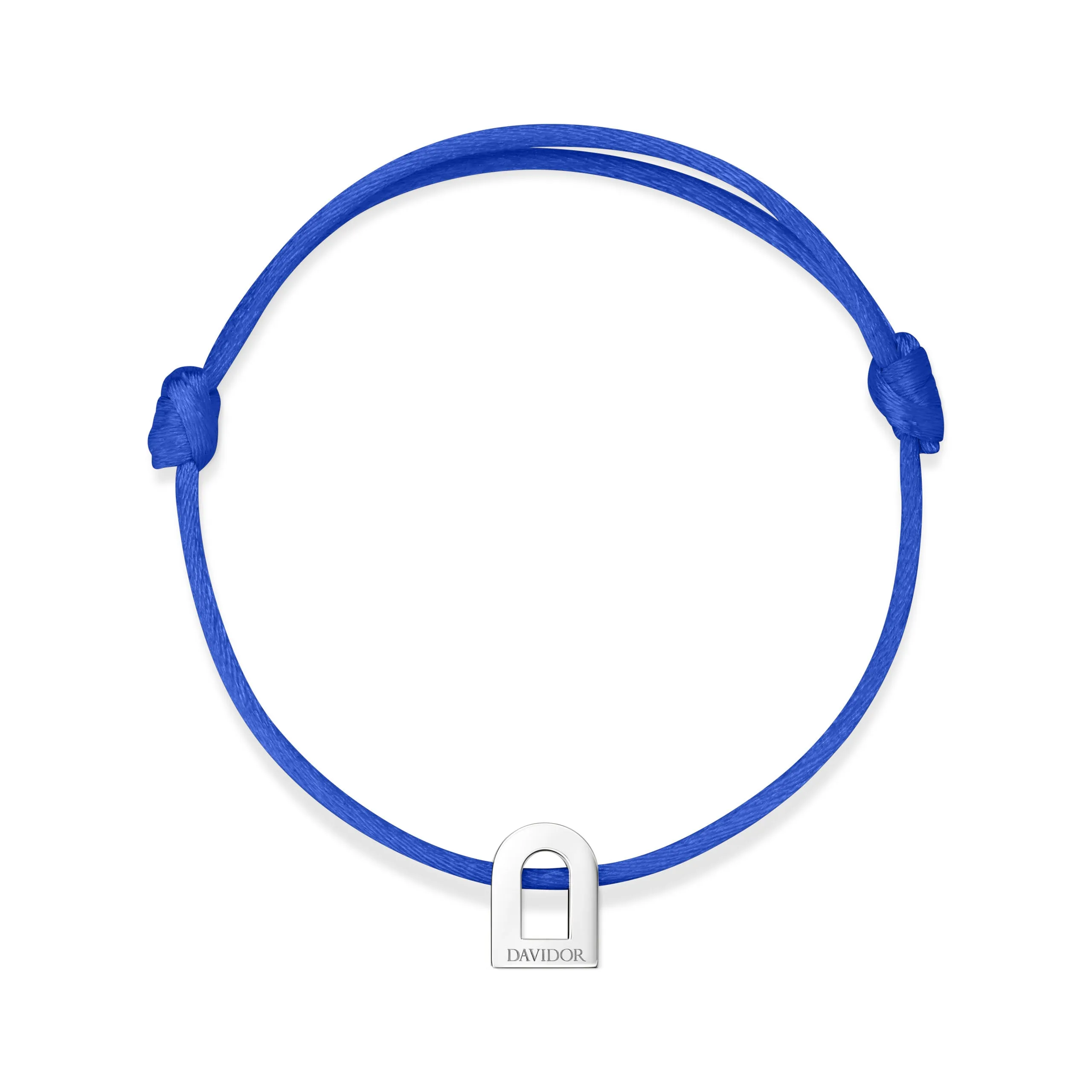 L'Arc Voyage Charm PM 18k White Gold Silk Cord Bracelet