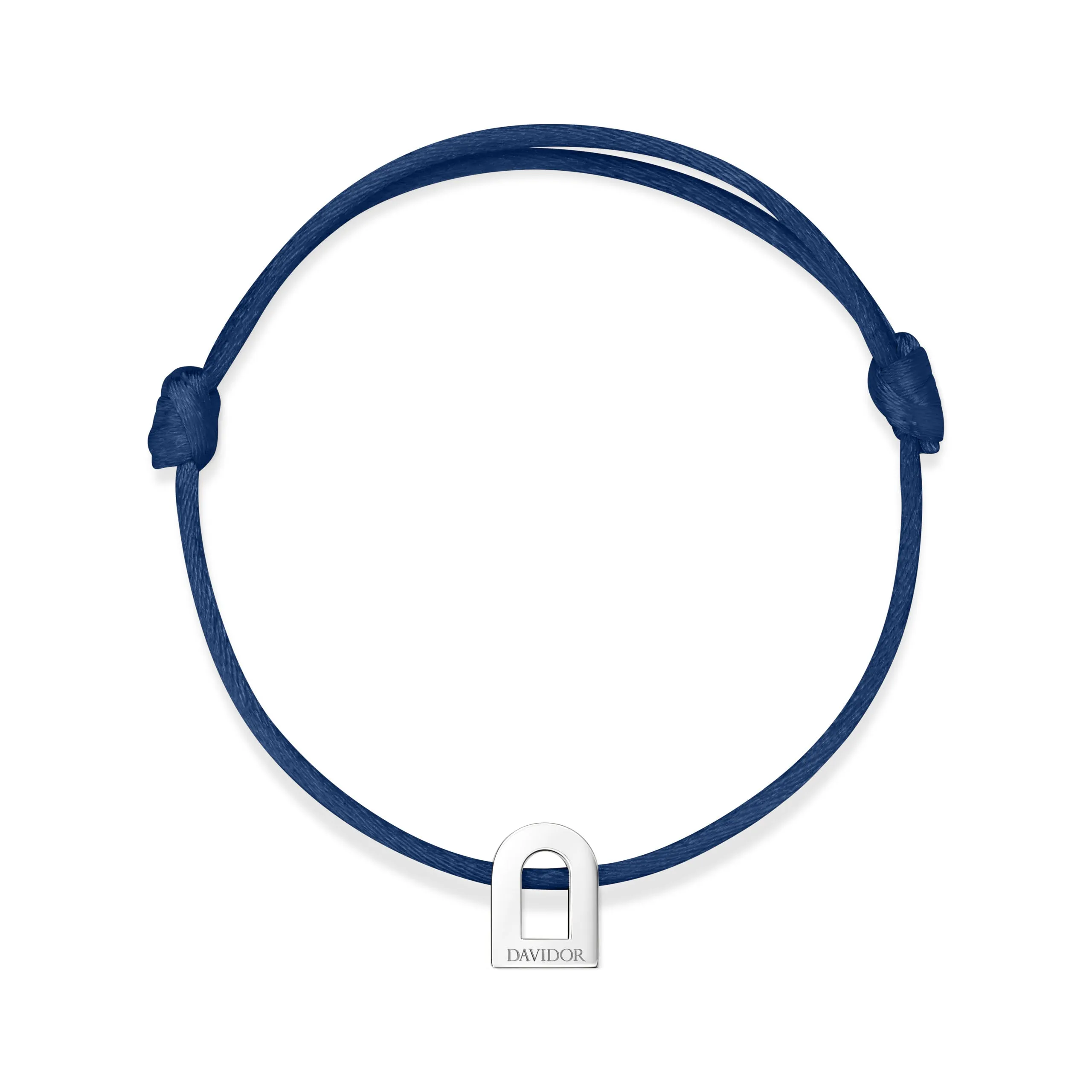 L'Arc Voyage Charm PM 18k White Gold Silk Cord Bracelet