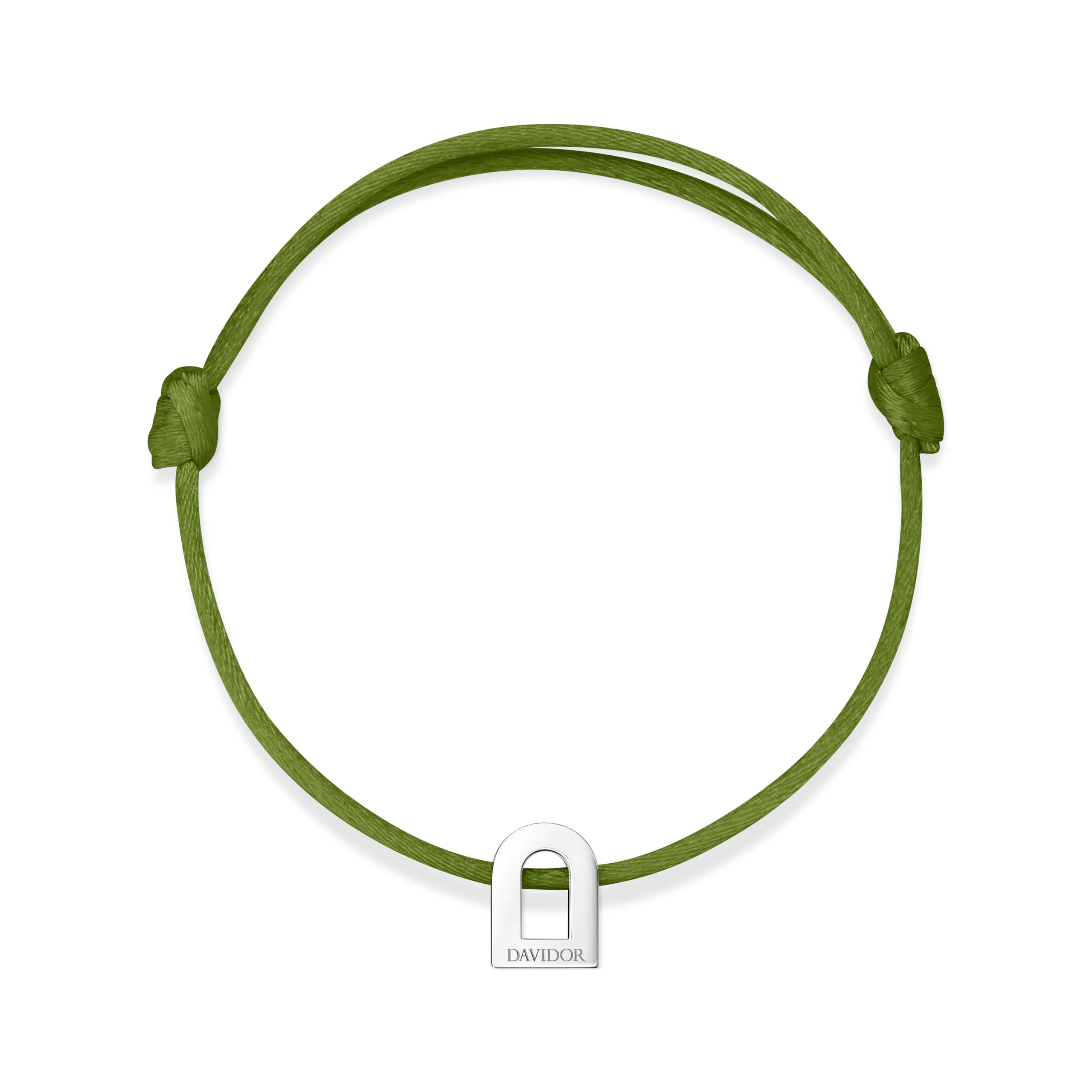 L'Arc Voyage Charm PM 18k White Gold Silk Cord Bracelet