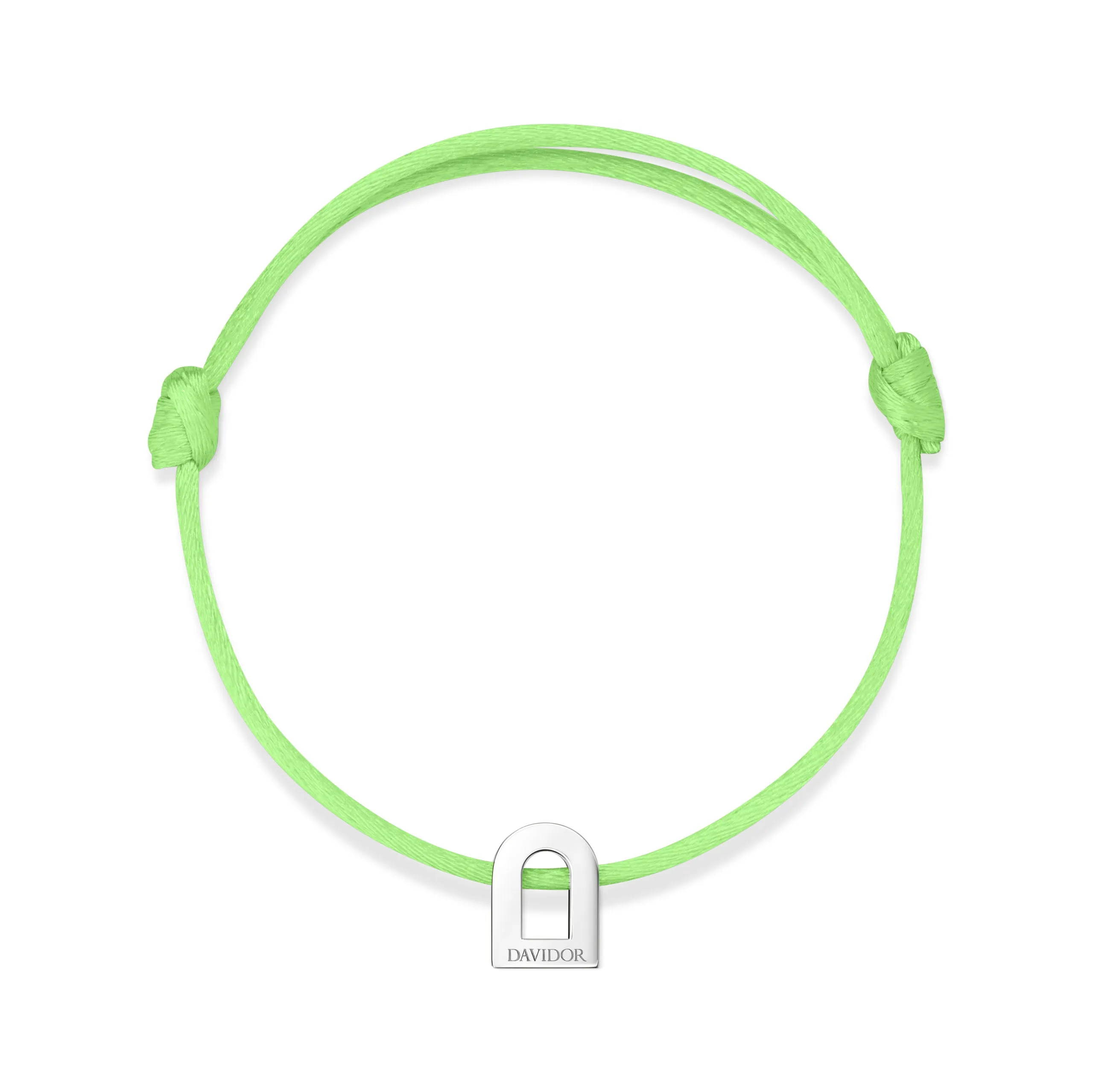 L'Arc Voyage Charm PM 18k White Gold Silk Cord Bracelet