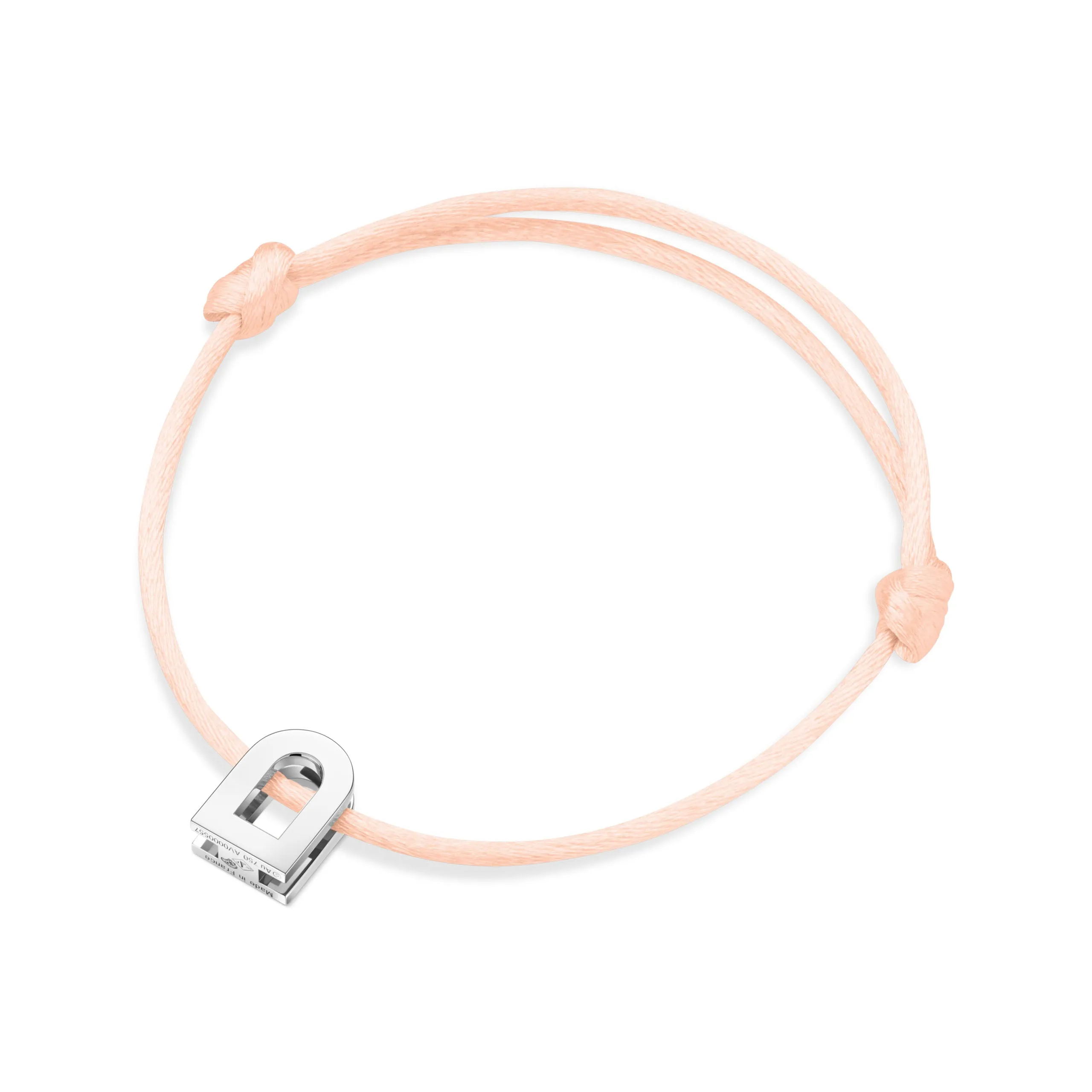L'Arc Voyage Charm PM 18k White Gold Silk Cord Bracelet