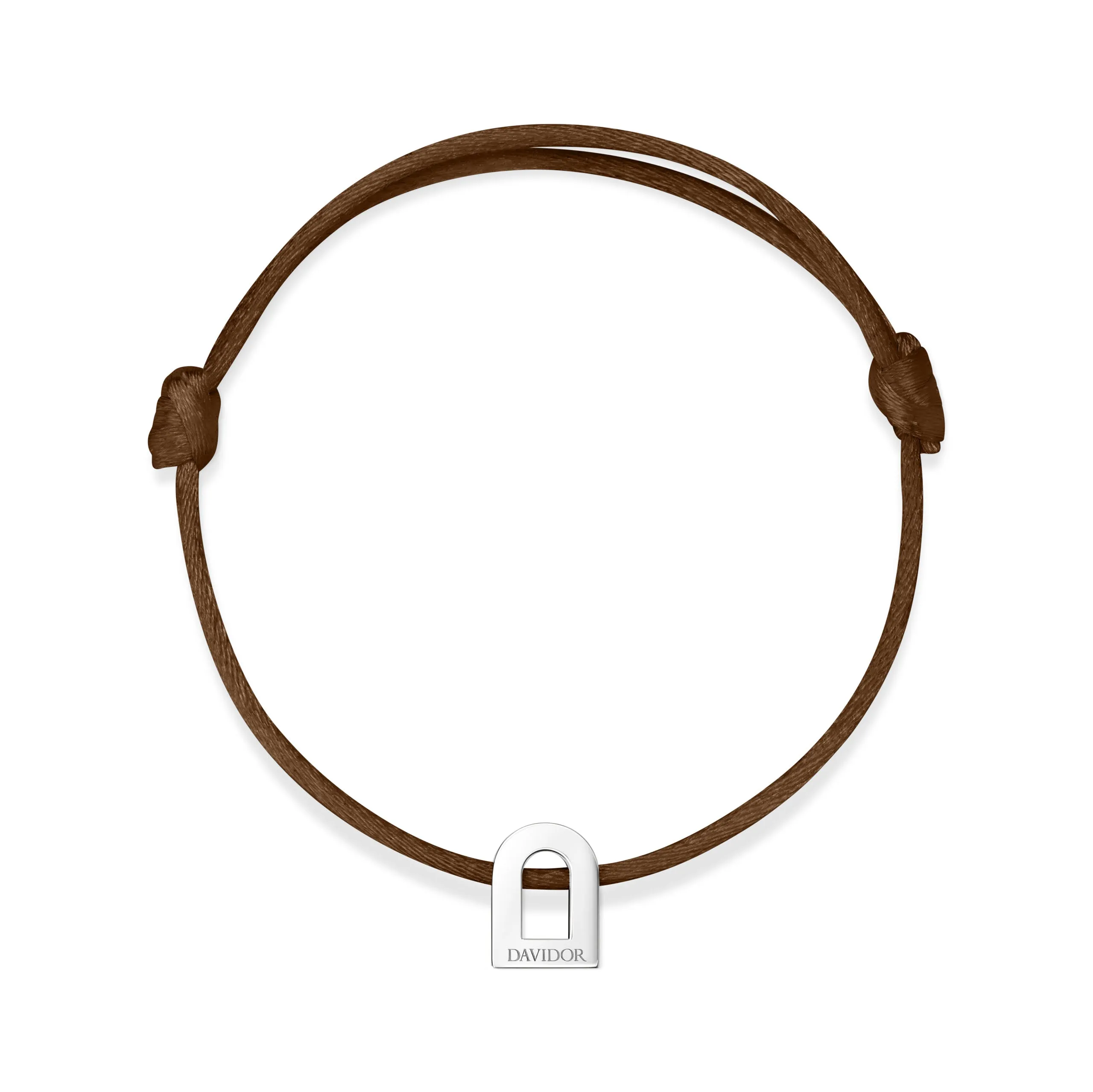 L'Arc Voyage Charm PM 18k White Gold Silk Cord Bracelet