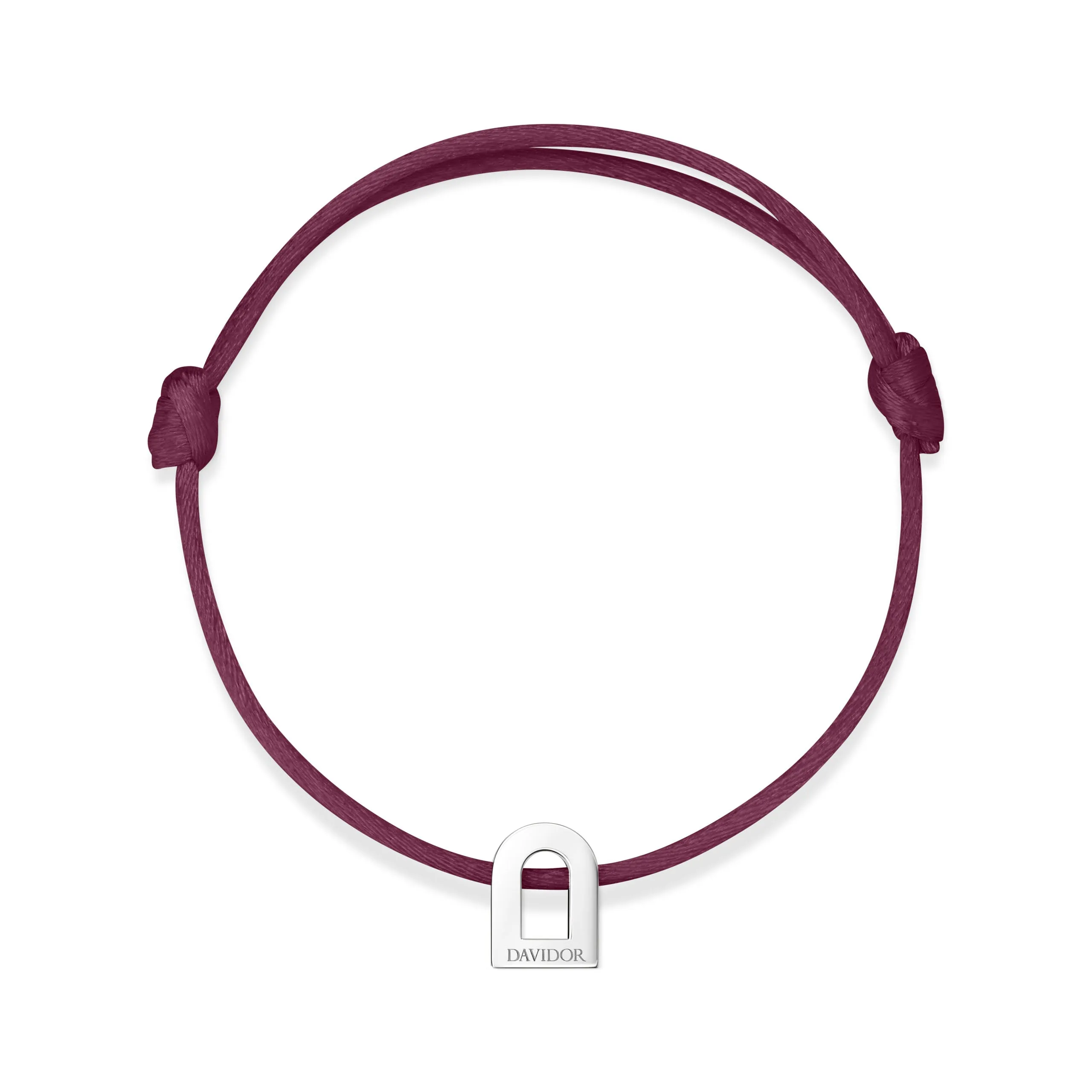 L'Arc Voyage Charm PM 18k White Gold Silk Cord Bracelet