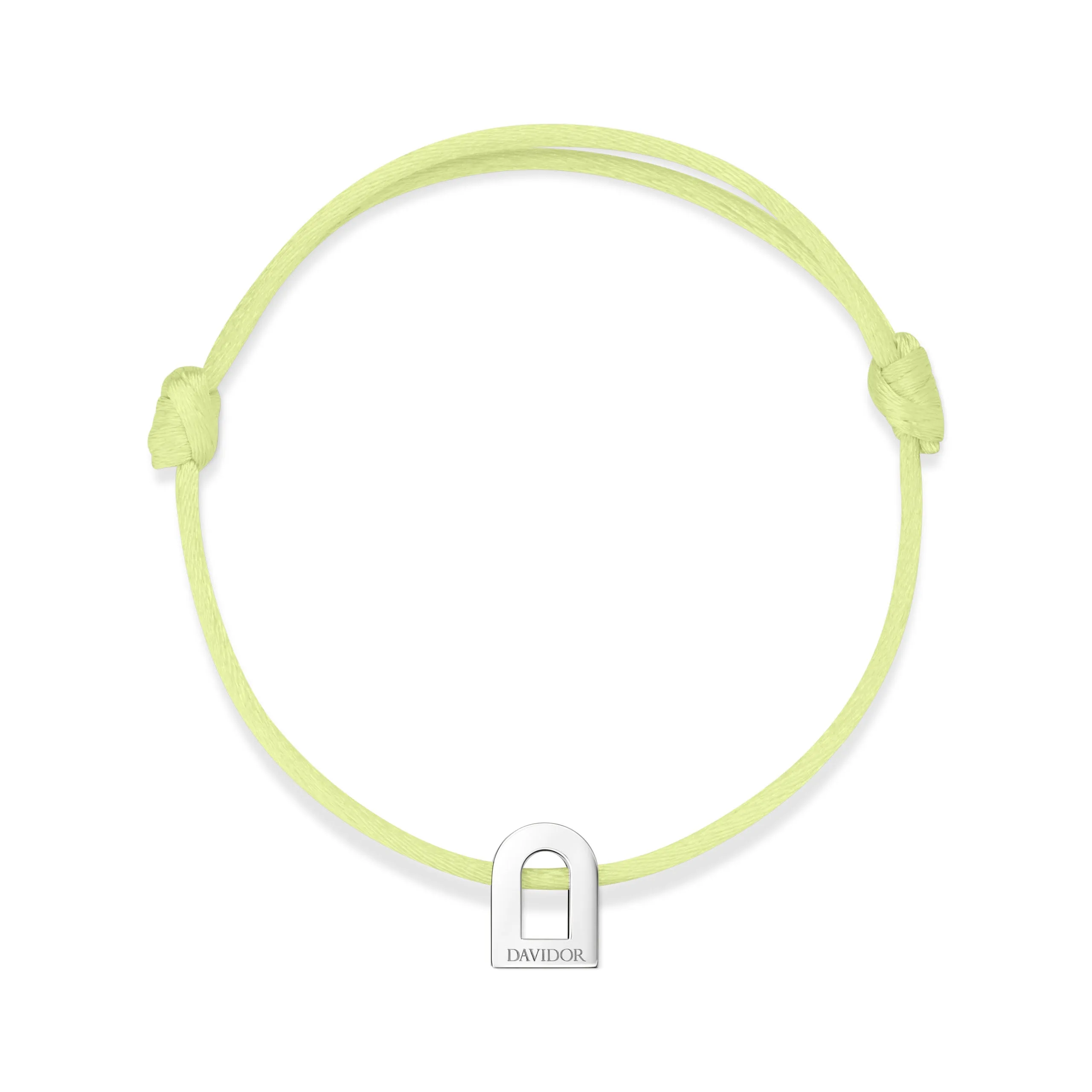 L'Arc Voyage Charm PM 18k White Gold Silk Cord Bracelet