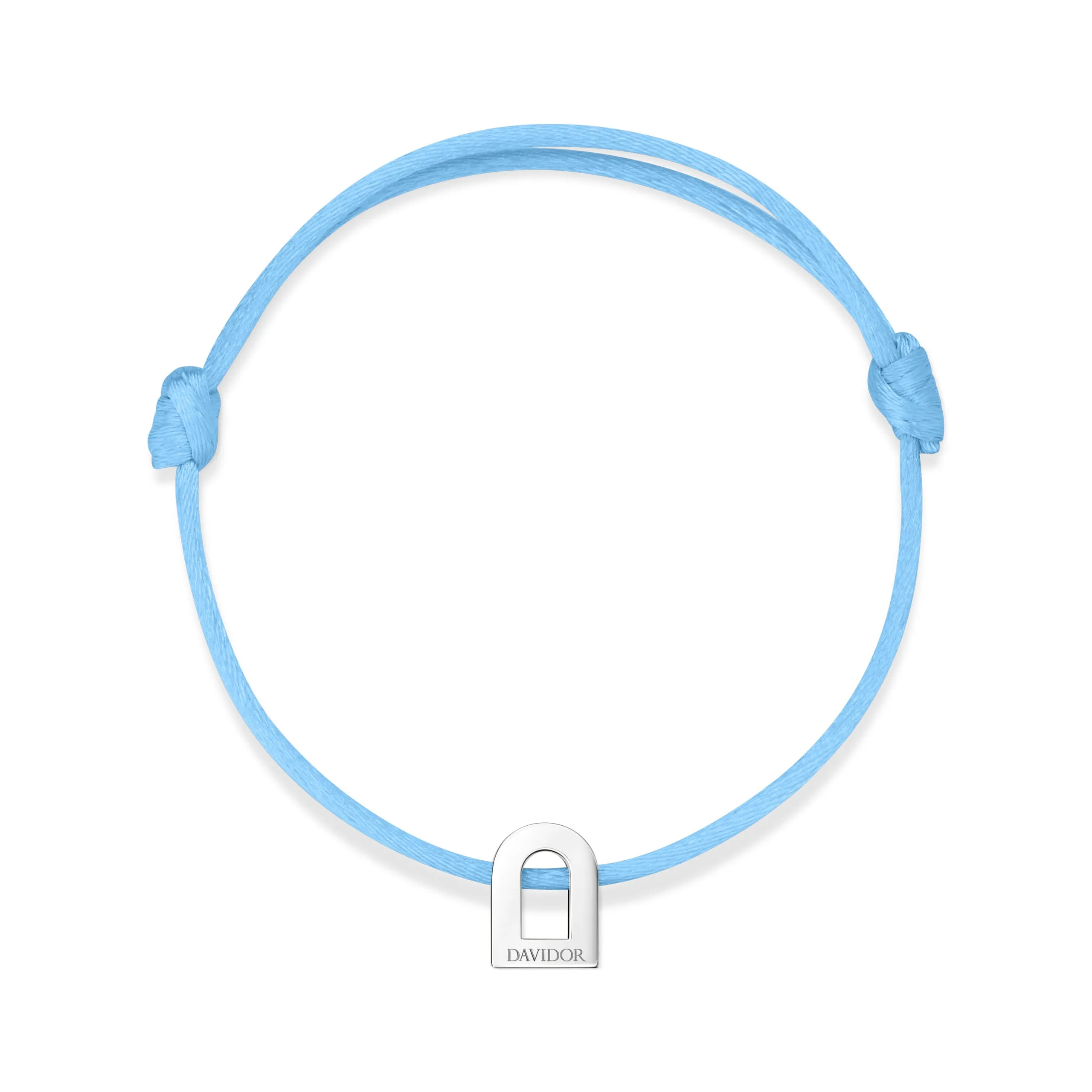 L'Arc Voyage Charm PM 18k White Gold Silk Cord Bracelet