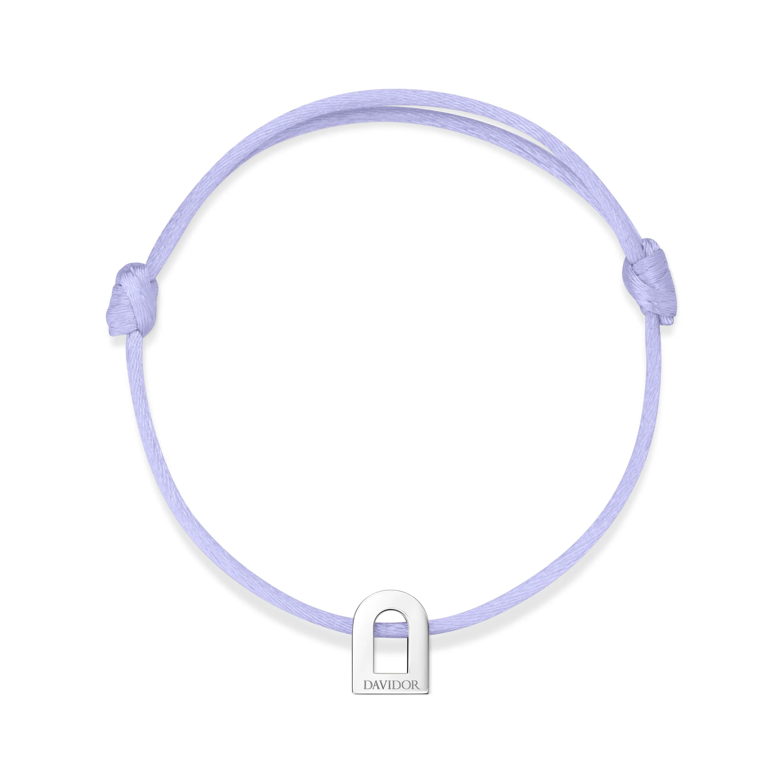 L'Arc Voyage Charm PM 18k White Gold Silk Cord Bracelet