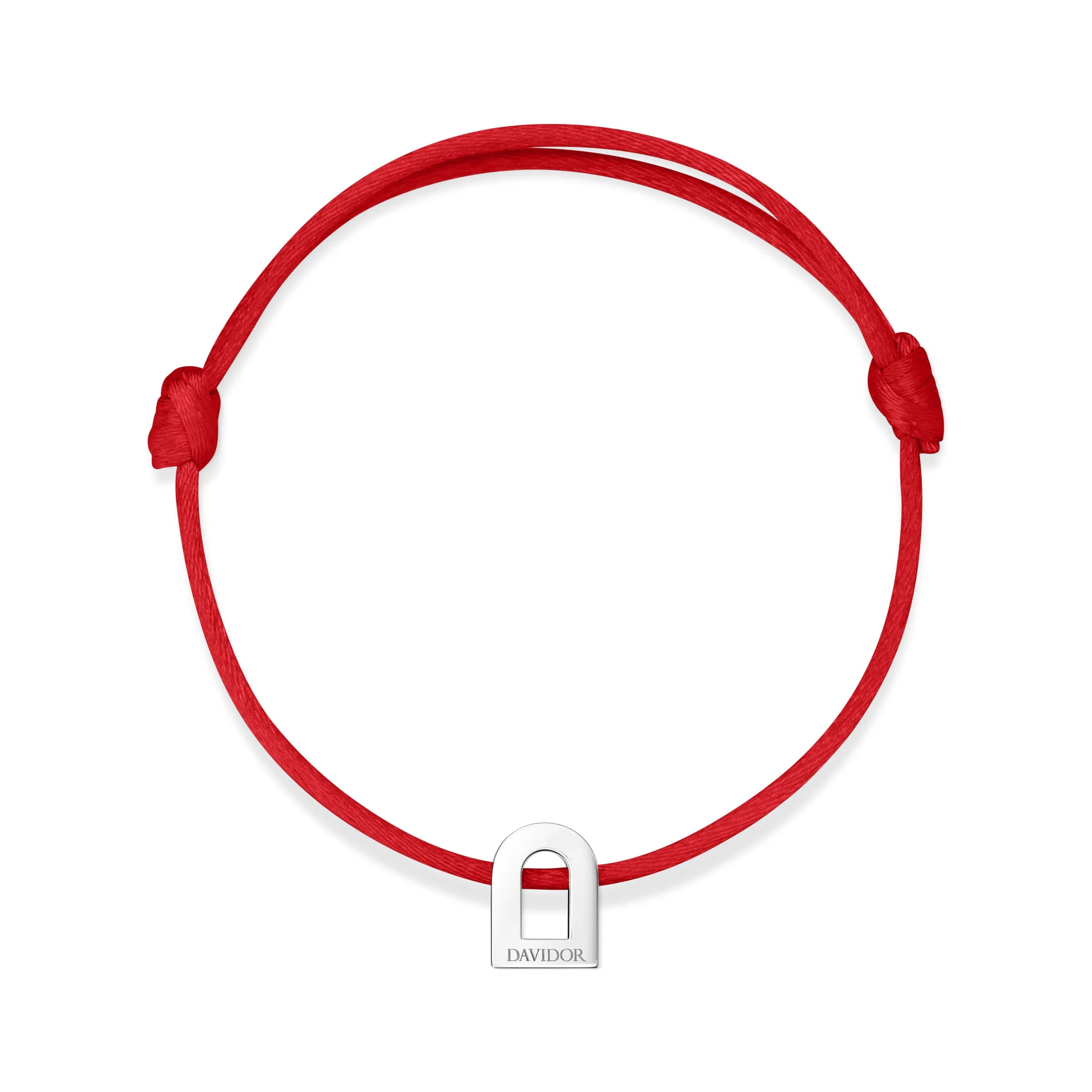 L'Arc Voyage Charm PM 18k White Gold Silk Cord Bracelet