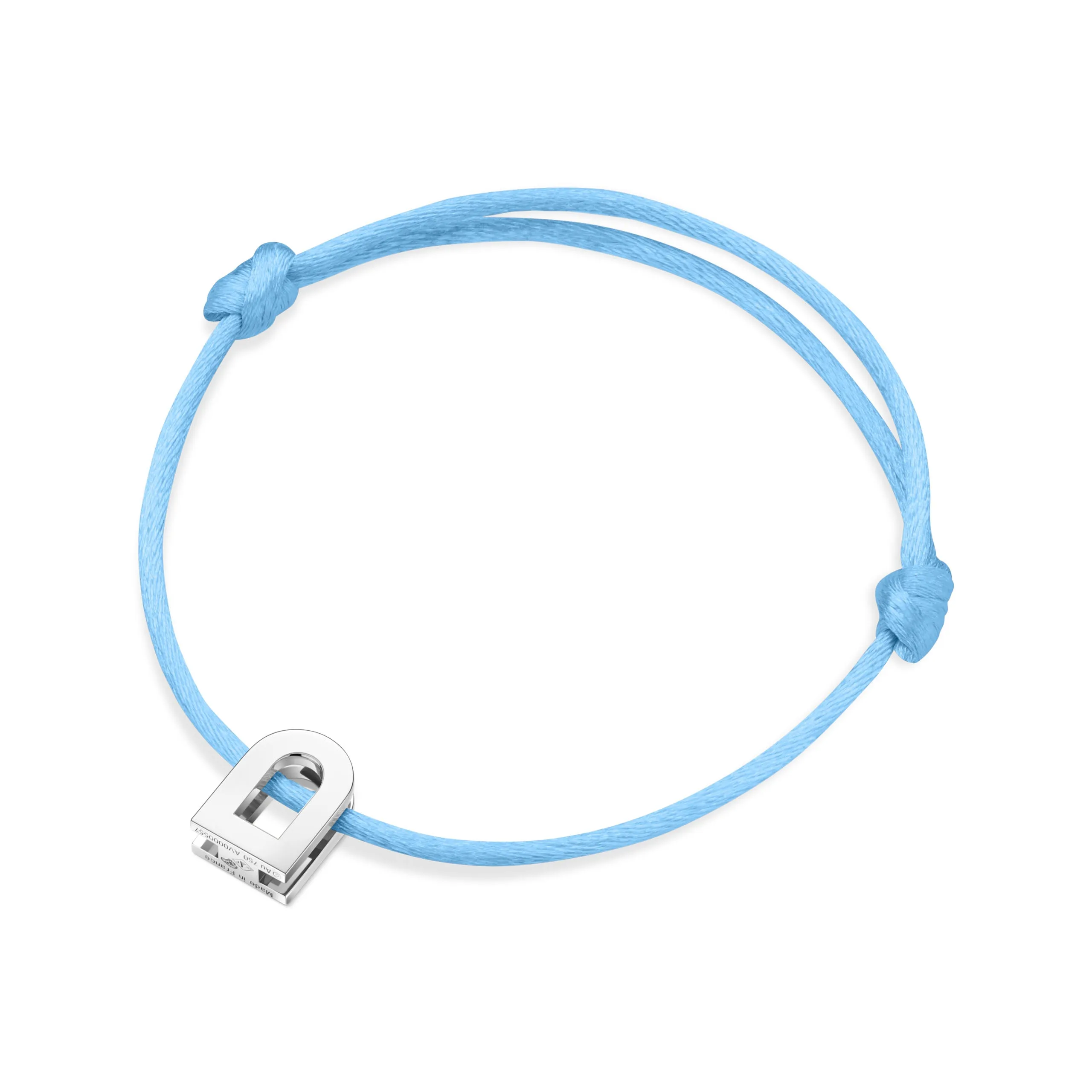 L'Arc Voyage Charm PM 18k White Gold Silk Cord Bracelet
