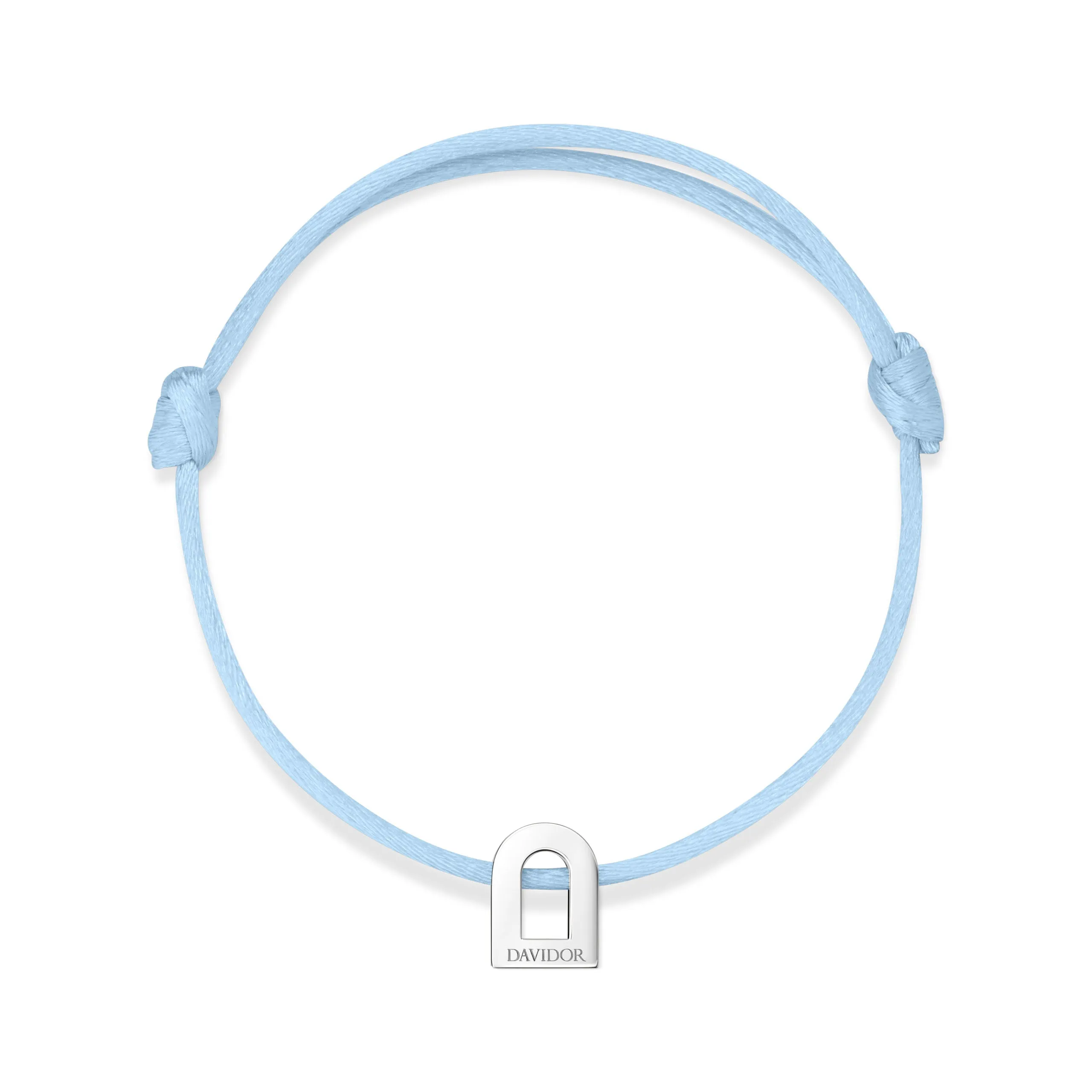 L'Arc Voyage Charm PM 18k White Gold Silk Cord Bracelet