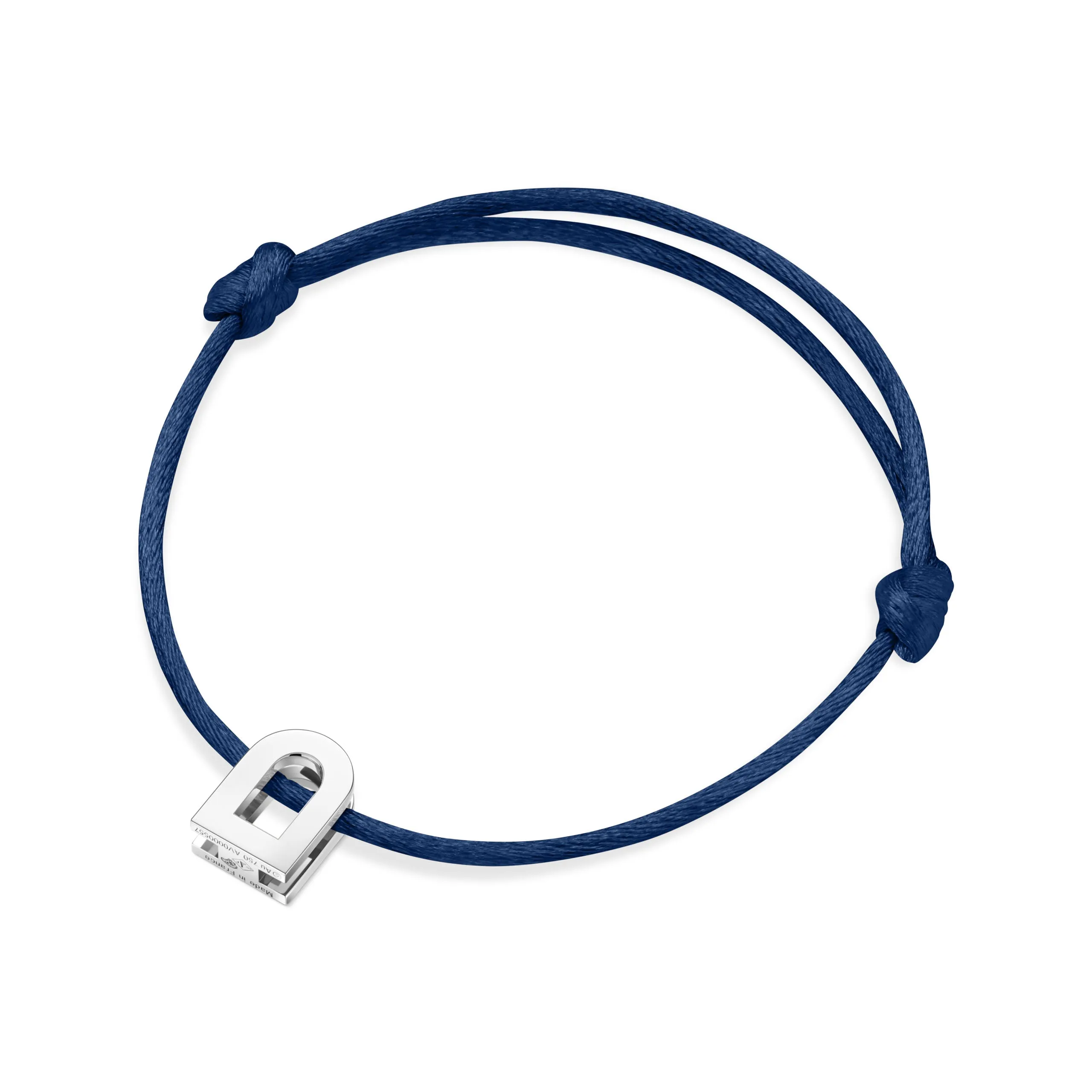 L'Arc Voyage Charm PM 18k White Gold Silk Cord Bracelet