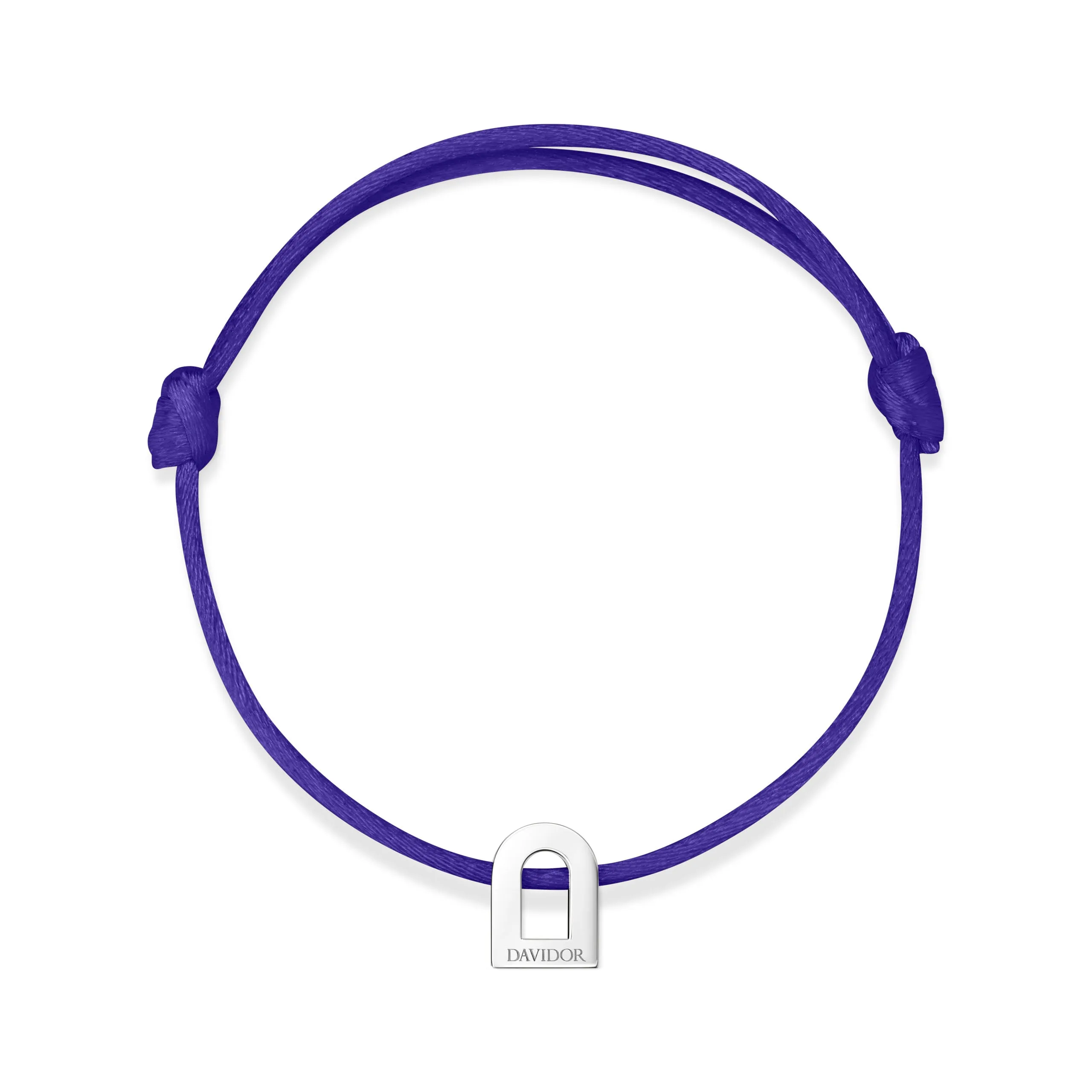 L'Arc Voyage Charm PM 18k White Gold Silk Cord Bracelet
