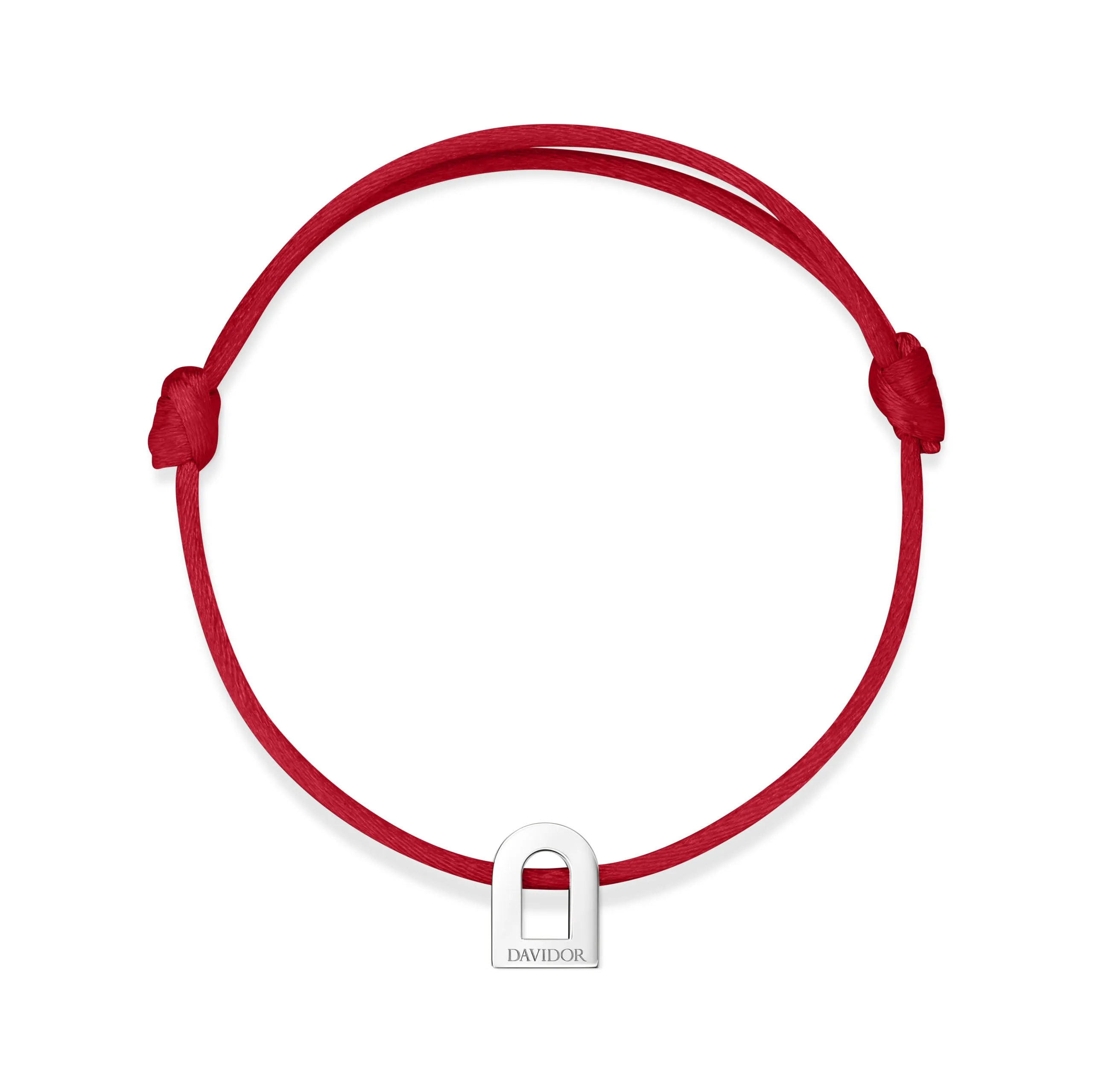 L'Arc Voyage Charm PM 18k White Gold Silk Cord Bracelet