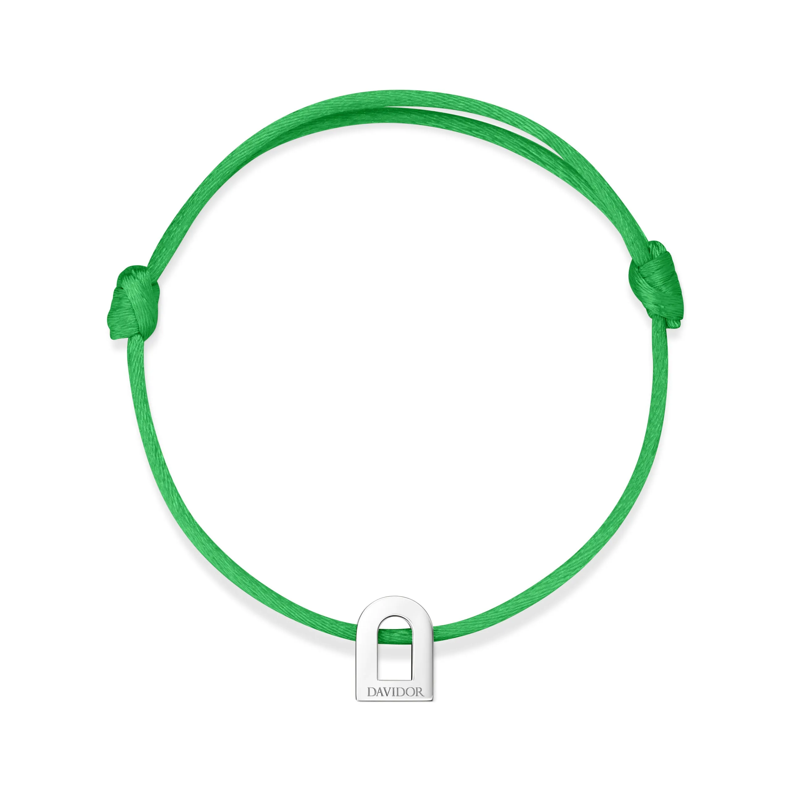 L'Arc Voyage Charm PM 18k White Gold Silk Cord Bracelet