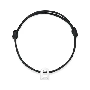 L'Arc Voyage Charm PM 18k White Gold Silk Cord Bracelet