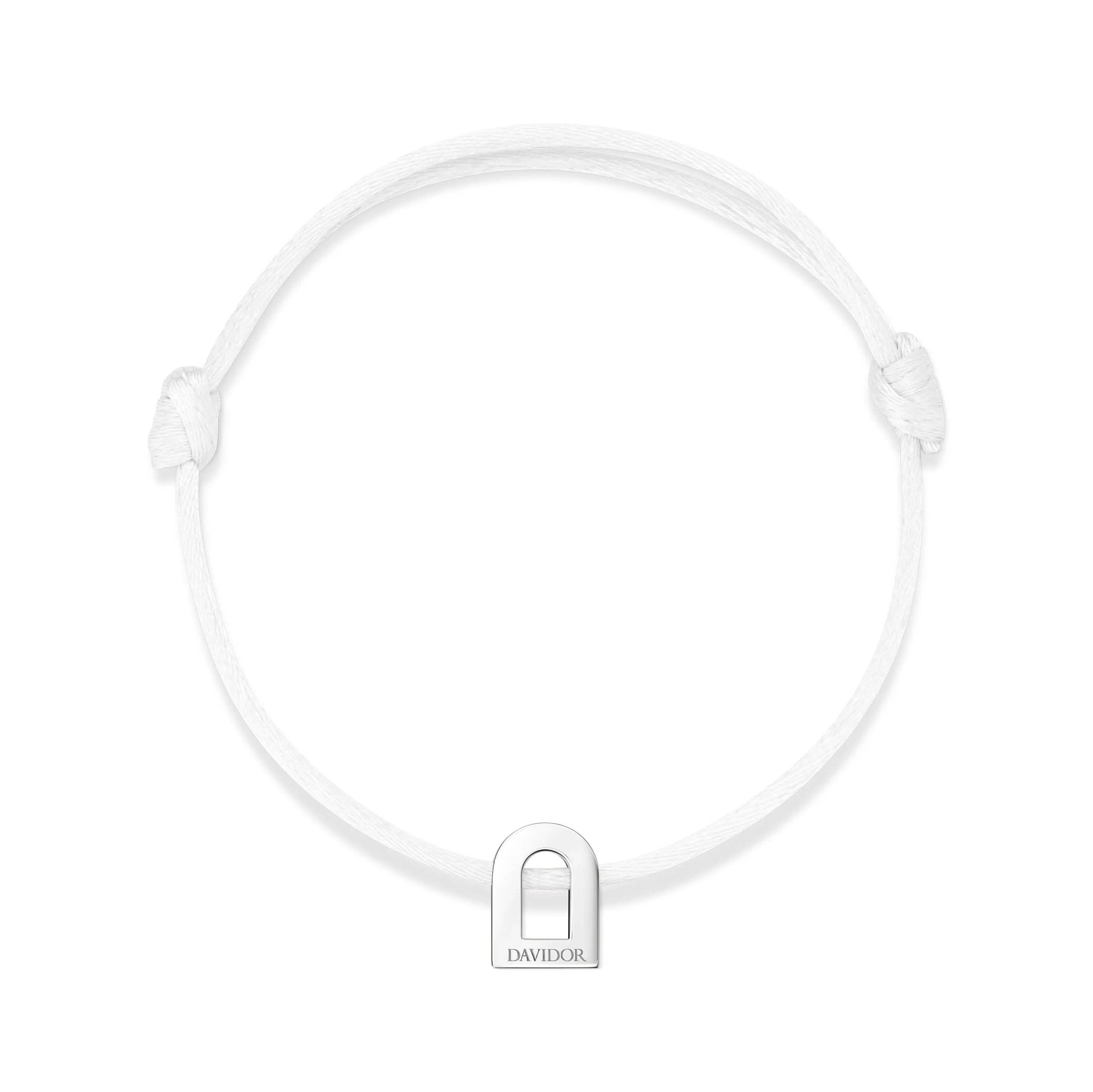 L'Arc Voyage Charm PM 18k White Gold Silk Cord Bracelet