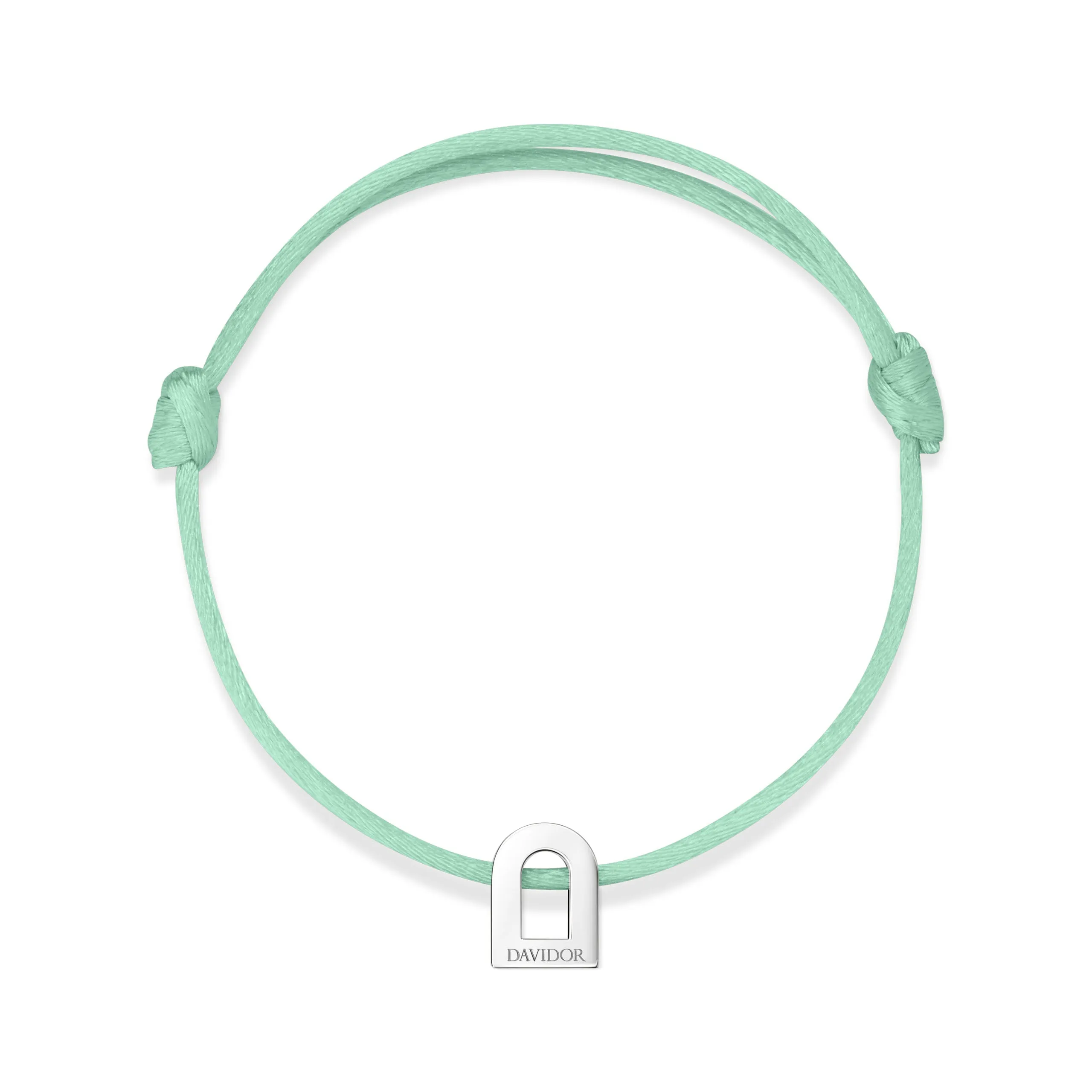 L'Arc Voyage Charm PM 18k White Gold Silk Cord Bracelet