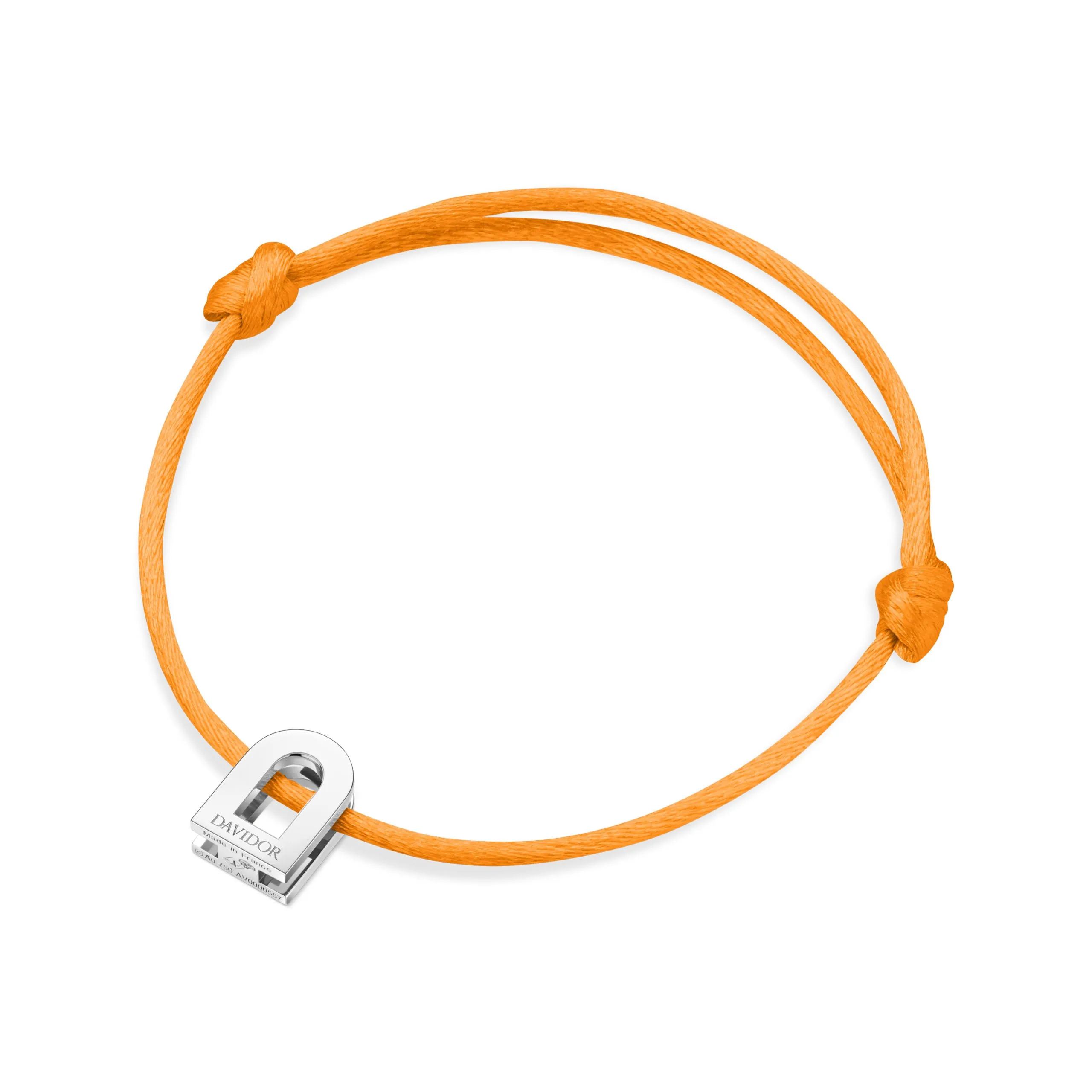 L'Arc Voyage Charm PM 18k White Gold Silk Cord Bracelet