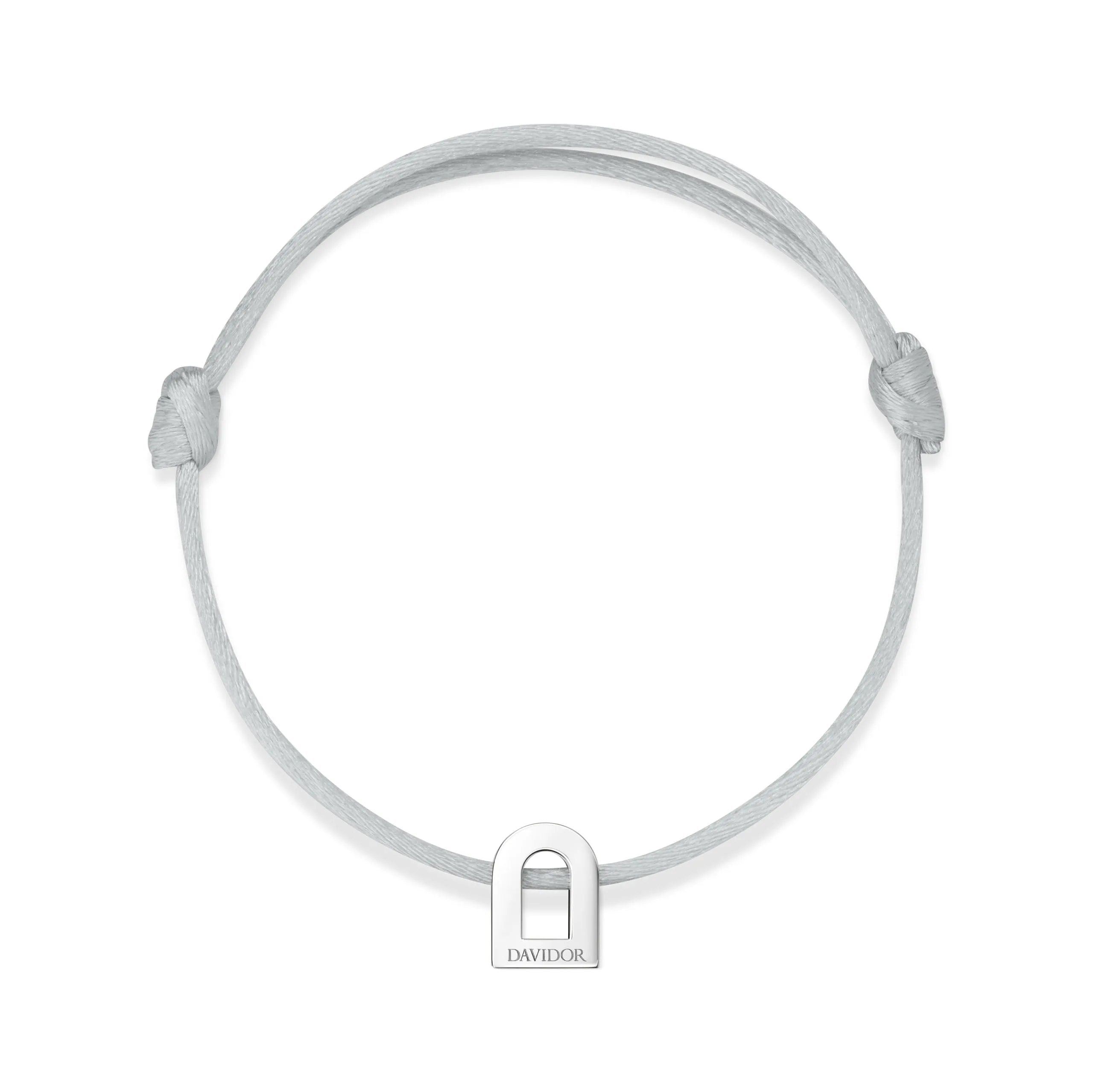 L'Arc Voyage Charm PM 18k White Gold Silk Cord Bracelet