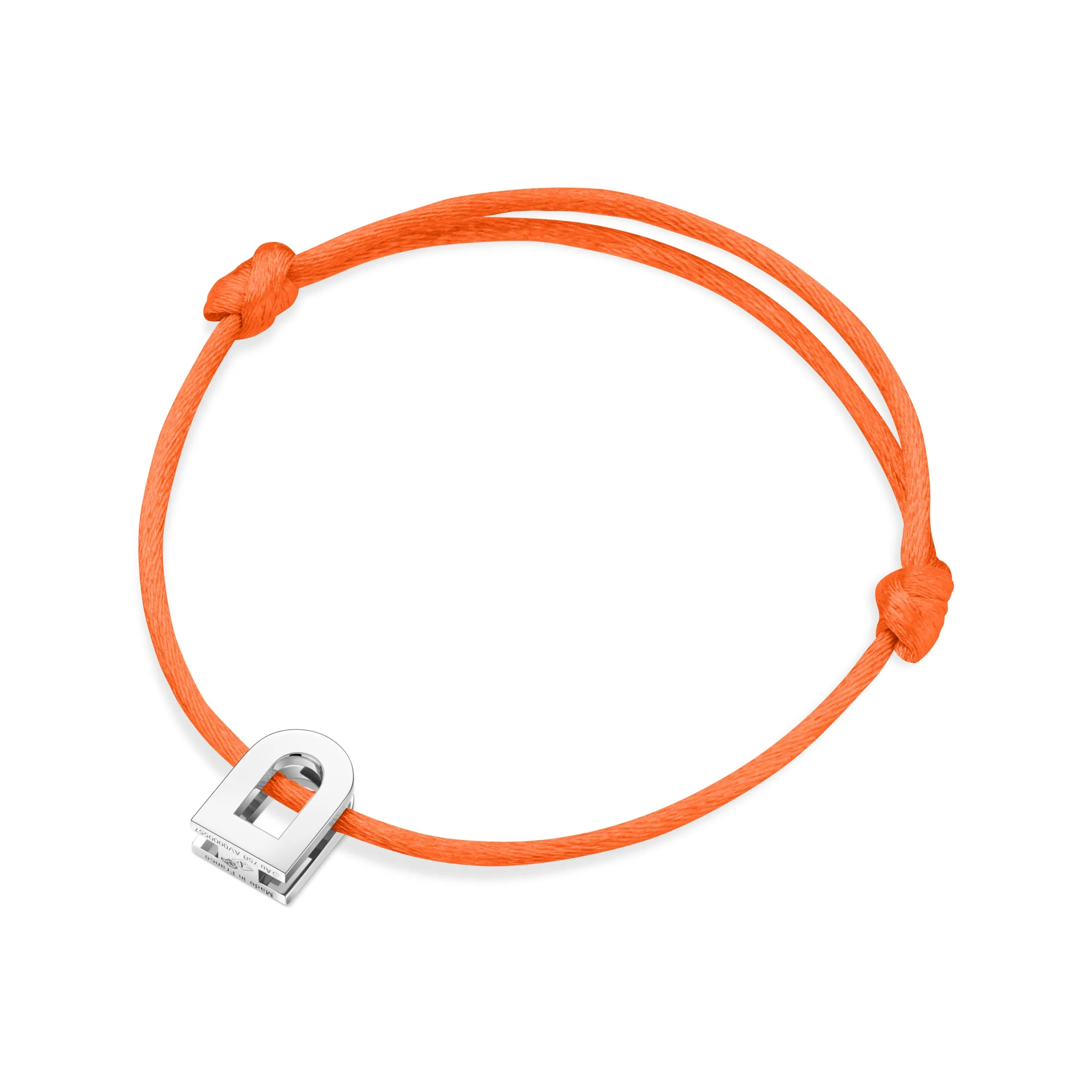 L'Arc Voyage Charm PM 18k White Gold Silk Cord Bracelet