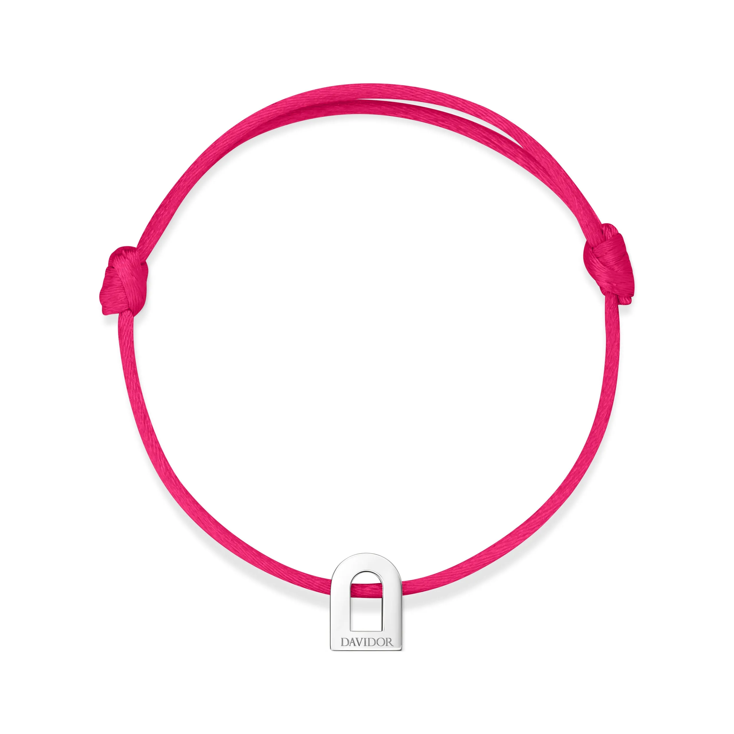 L'Arc Voyage Charm PM 18k White Gold Silk Cord Bracelet