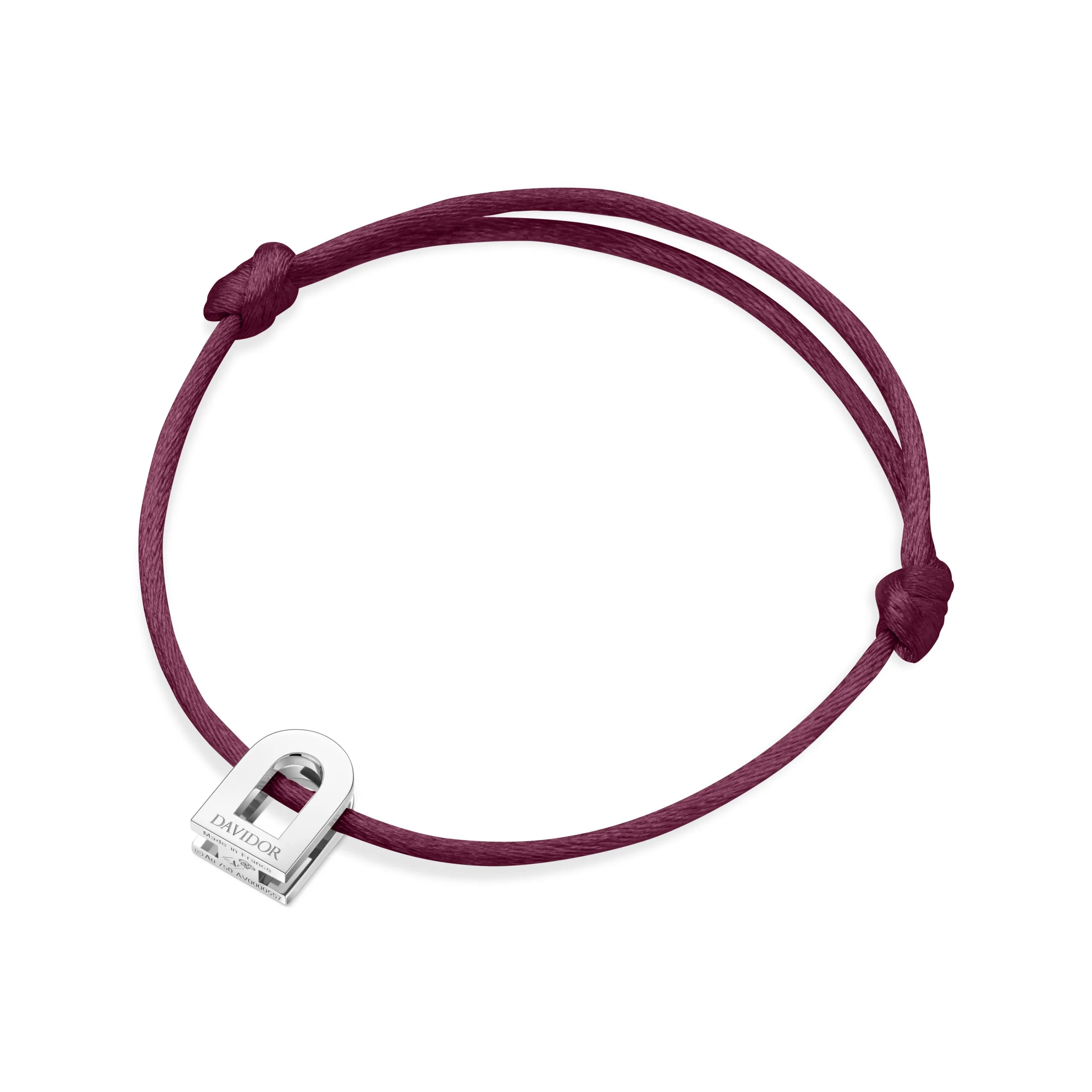 L'Arc Voyage Charm PM 18k White Gold Silk Cord Bracelet