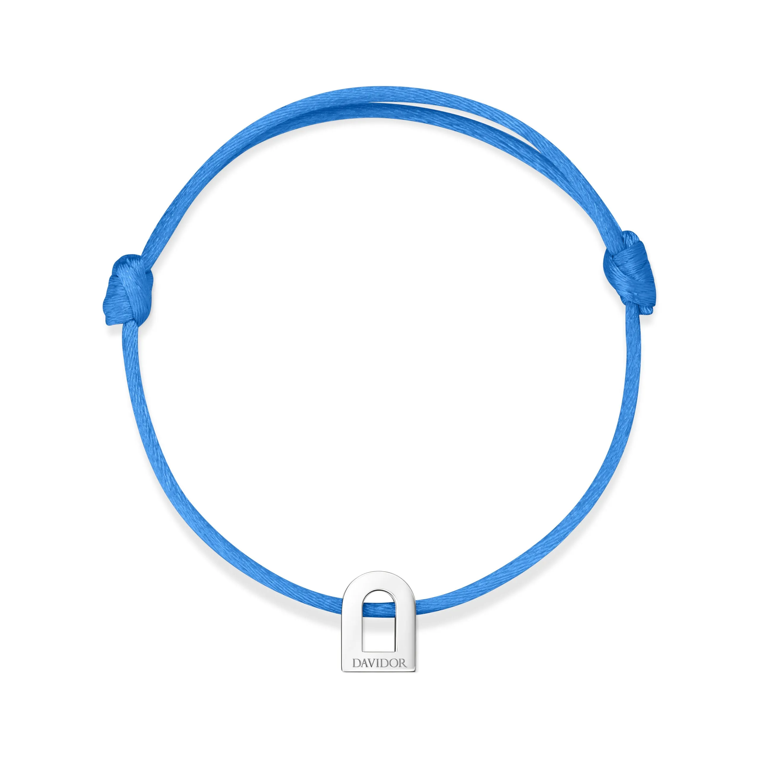 L'Arc Voyage Charm PM 18k White Gold Silk Cord Bracelet