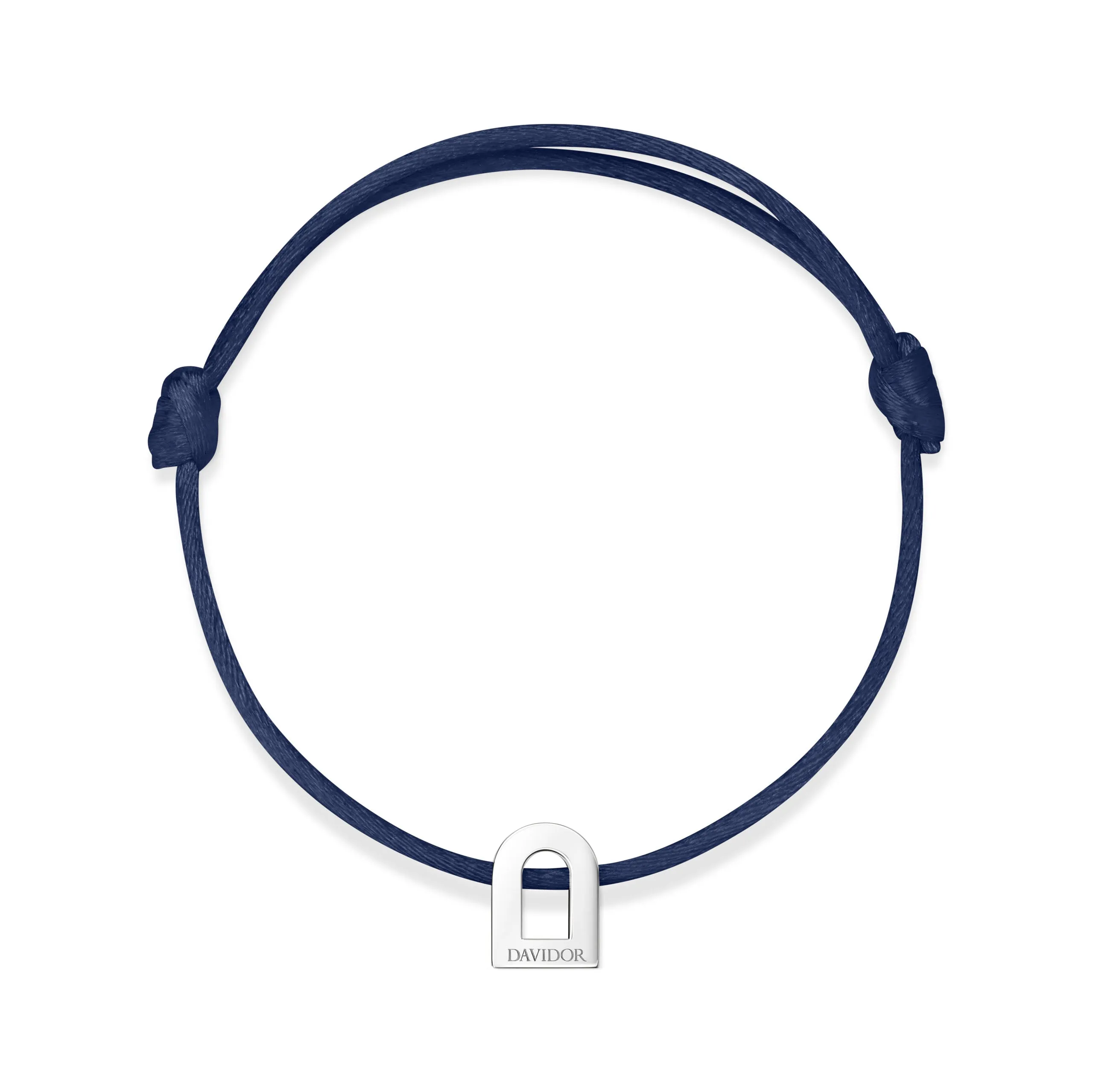 L'Arc Voyage Charm PM 18k White Gold Silk Cord Bracelet