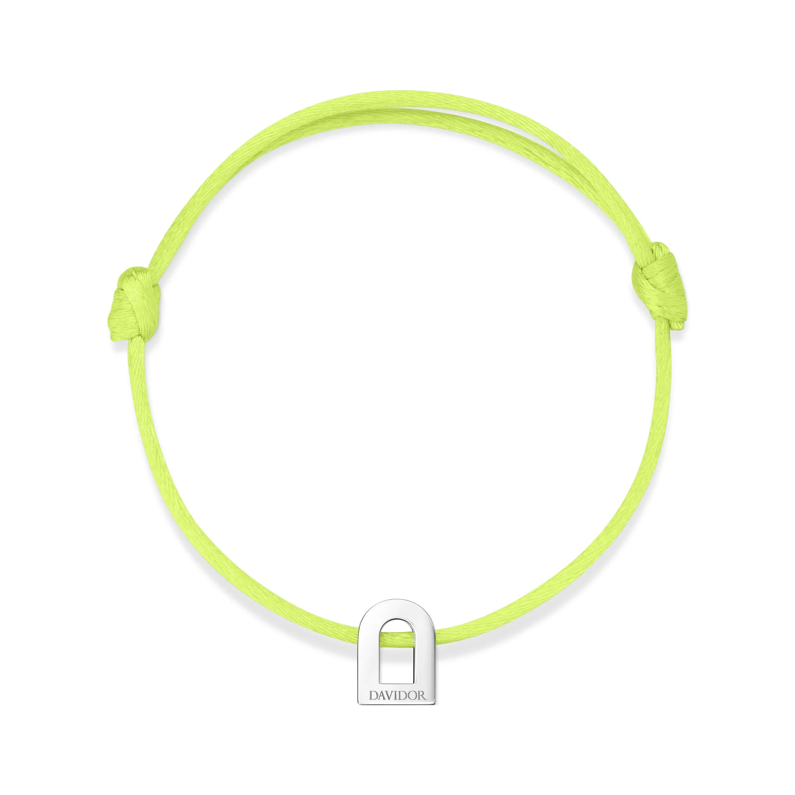 L'Arc Voyage Charm PM 18k White Gold Silk Cord Bracelet