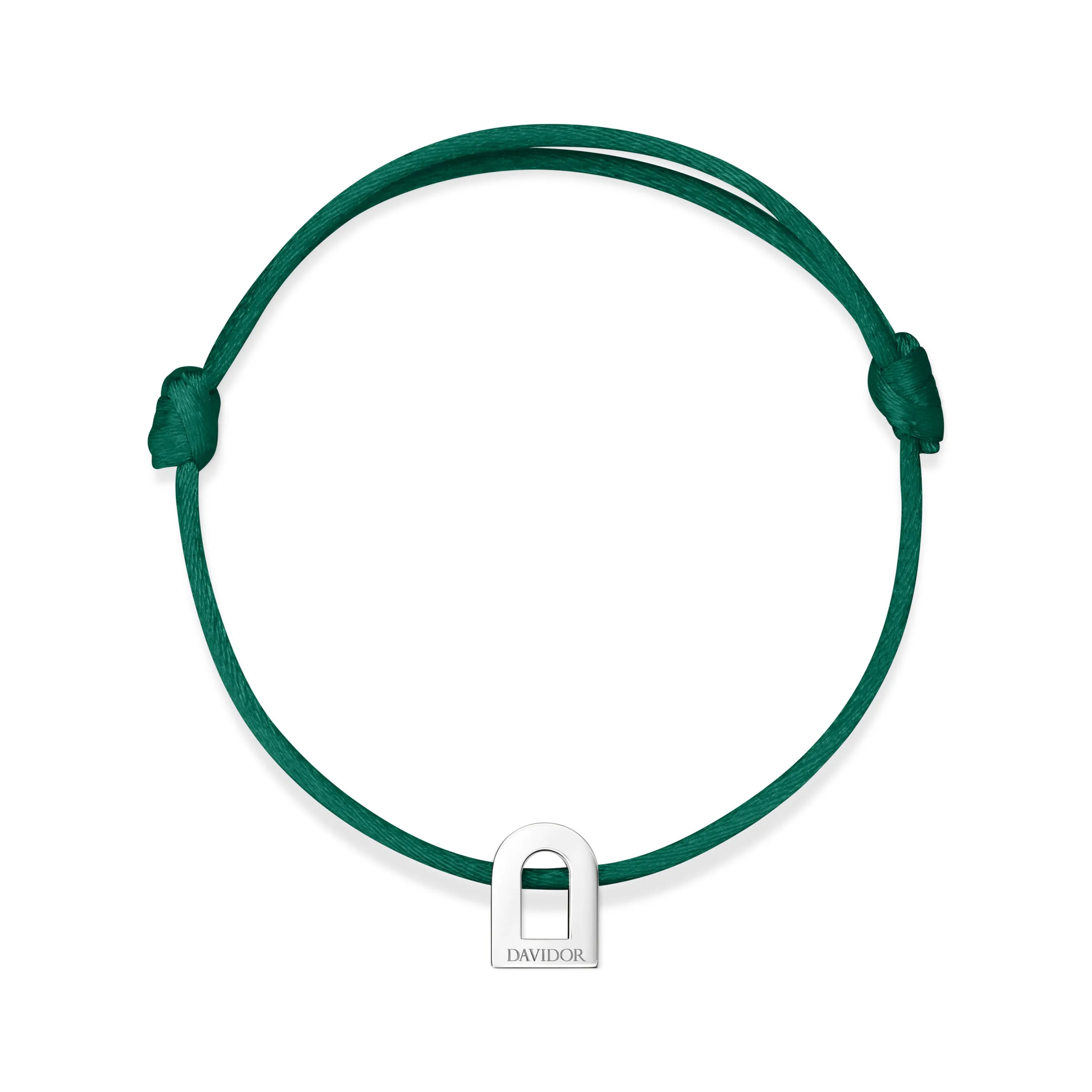 L'Arc Voyage Charm PM 18k White Gold Silk Cord Bracelet