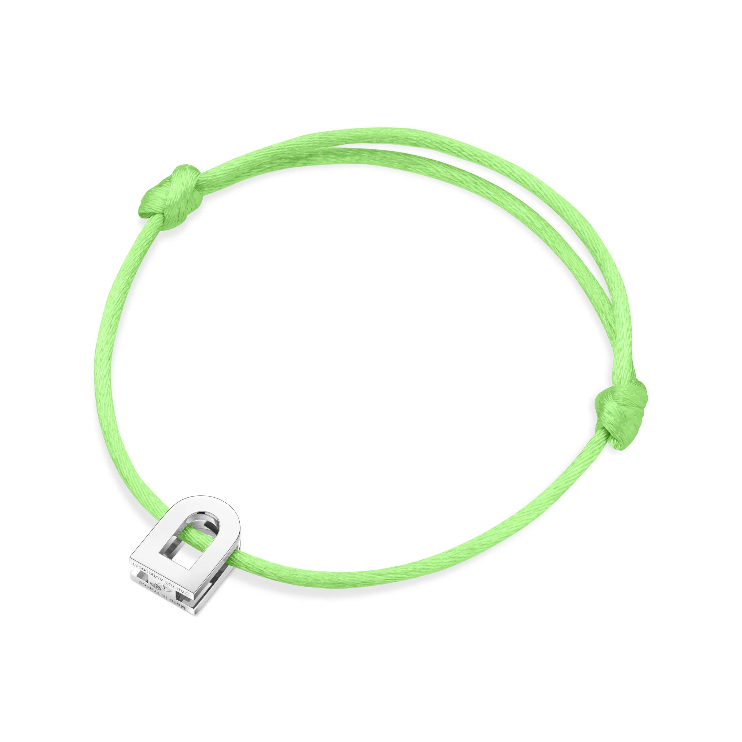 L'Arc Voyage Charm PM 18k White Gold Silk Cord Bracelet