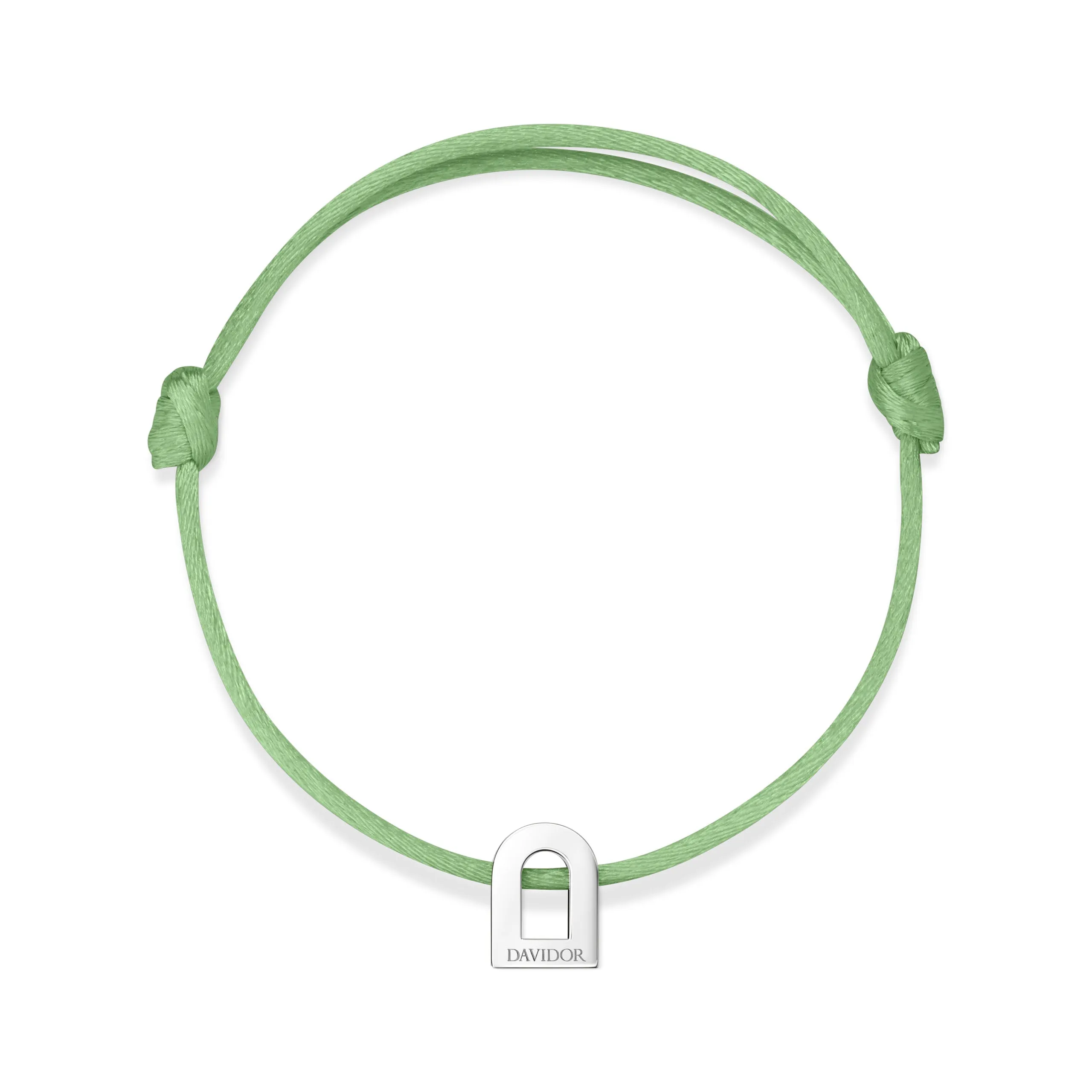 L'Arc Voyage Charm PM 18k White Gold Silk Cord Bracelet