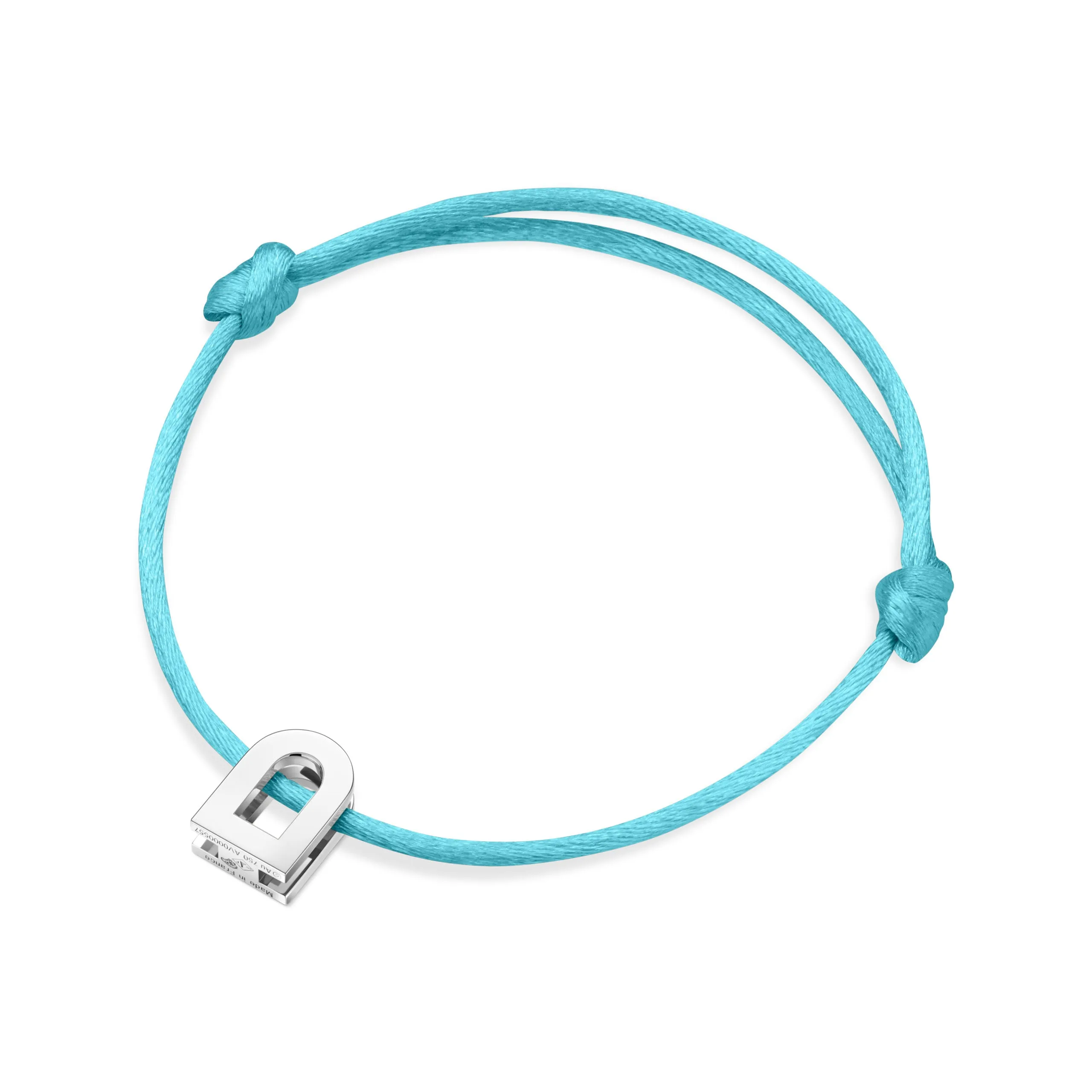 L'Arc Voyage Charm PM 18k White Gold Silk Cord Bracelet