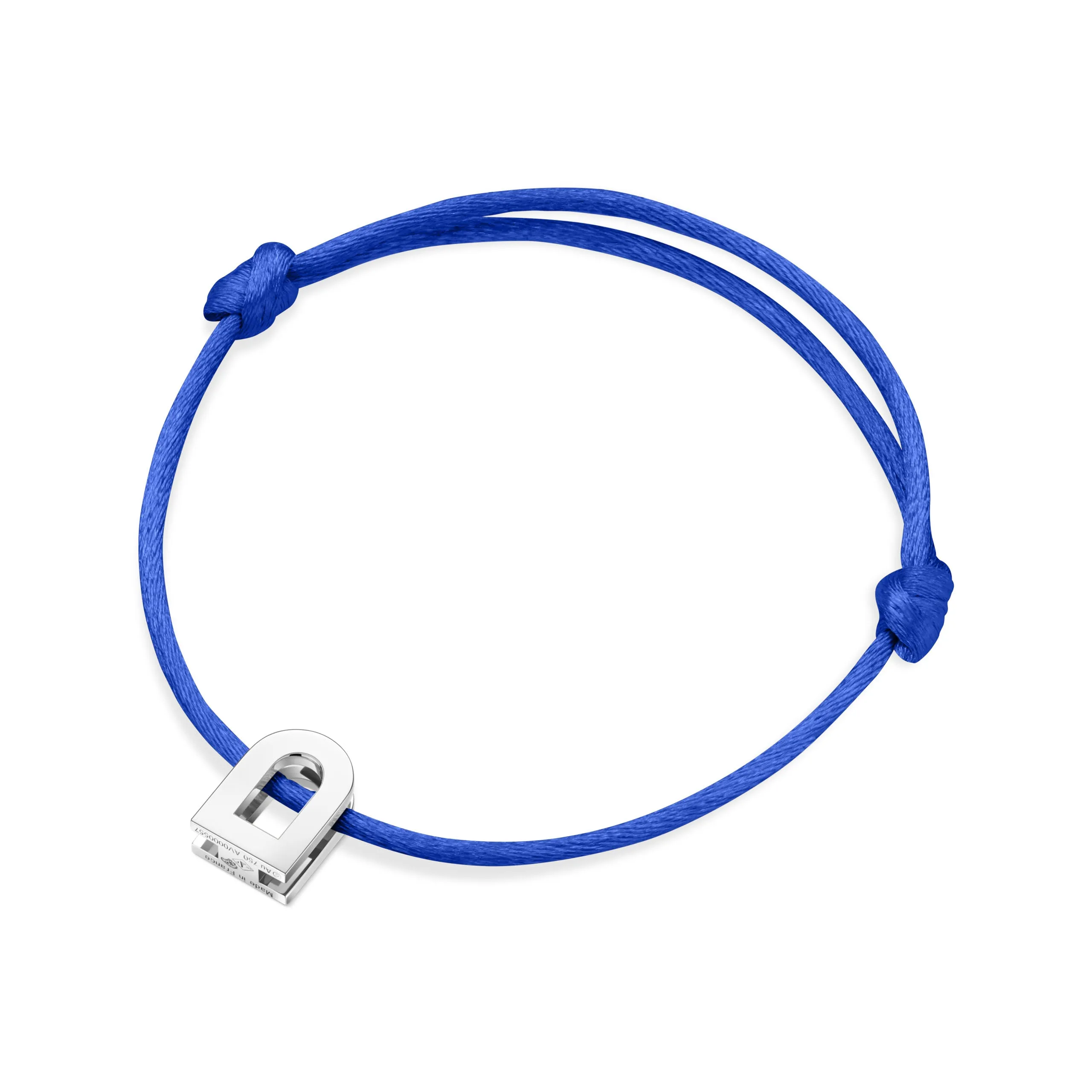 L'Arc Voyage Charm PM 18k White Gold Silk Cord Bracelet