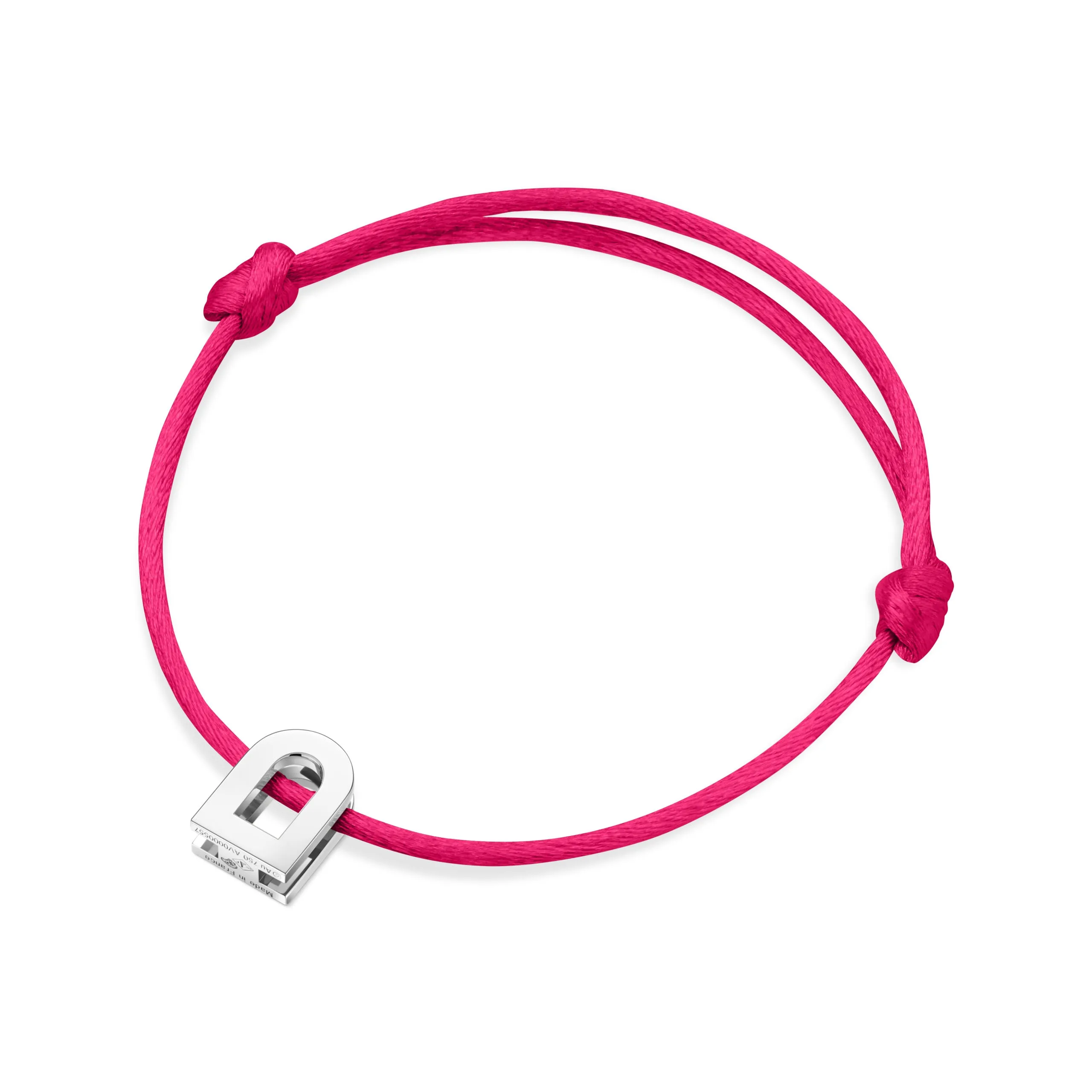 L'Arc Voyage Charm PM 18k White Gold Silk Cord Bracelet
